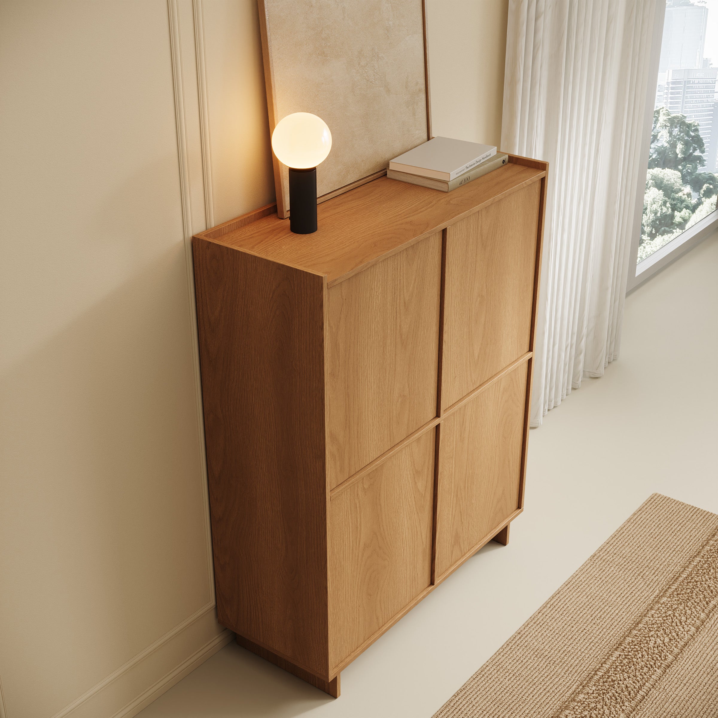 Yarrow - Dressoir - Eikenpatroon - 98x39x124 cm
