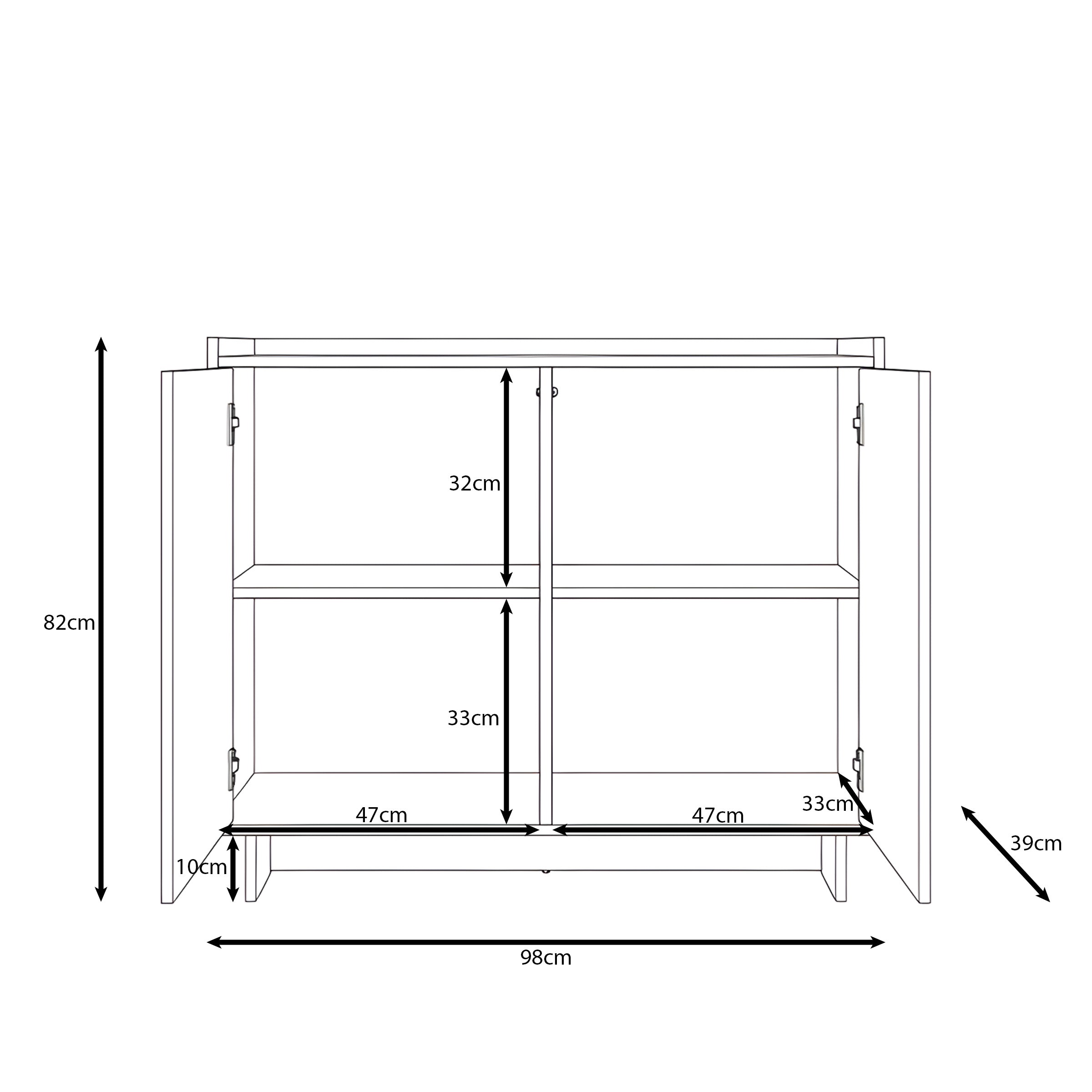 Yarrow - Dressoir - Eikenpatroon - 98x39x82 cm