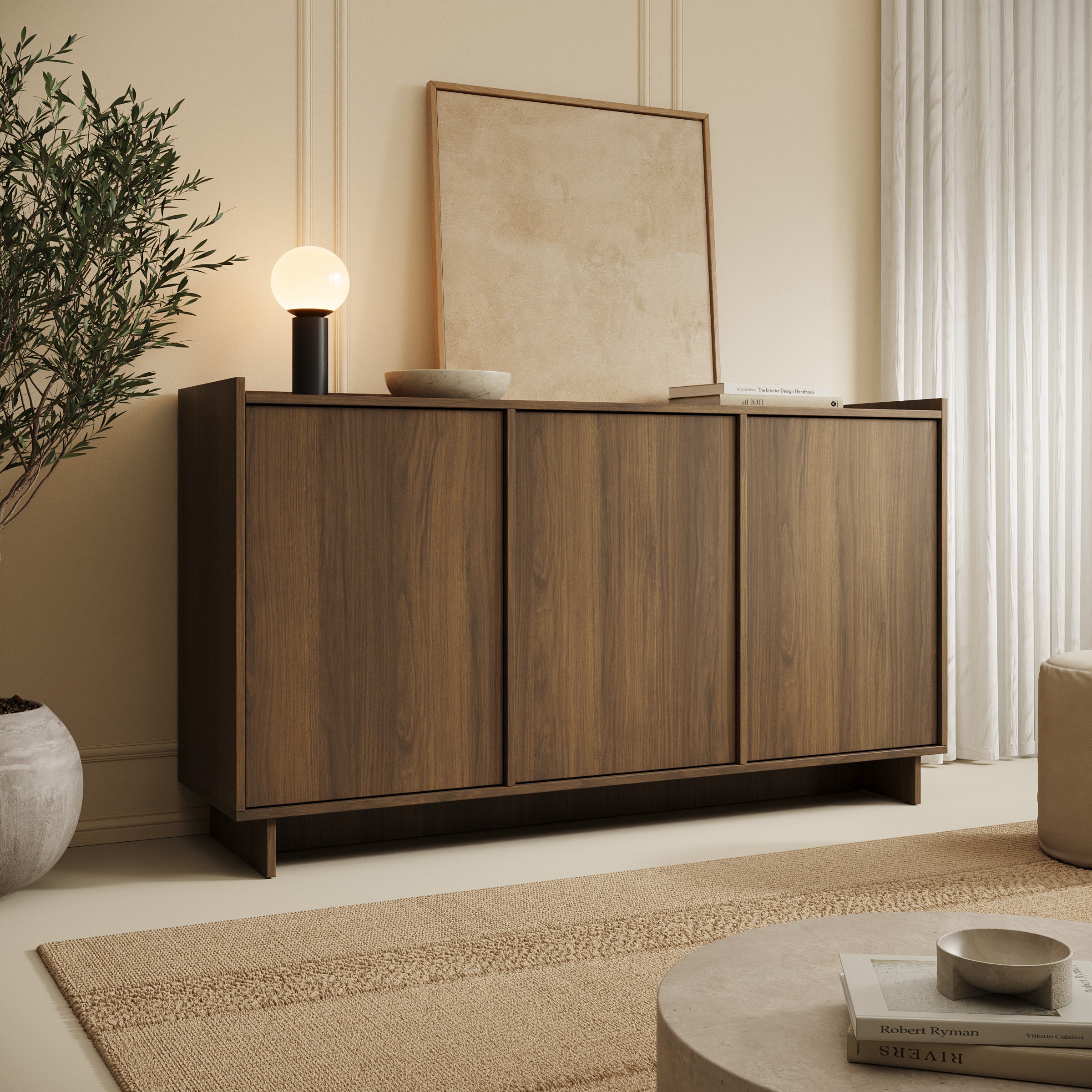Yarrow - Dressoir - Walnootpatroon - 147x39x82 cm