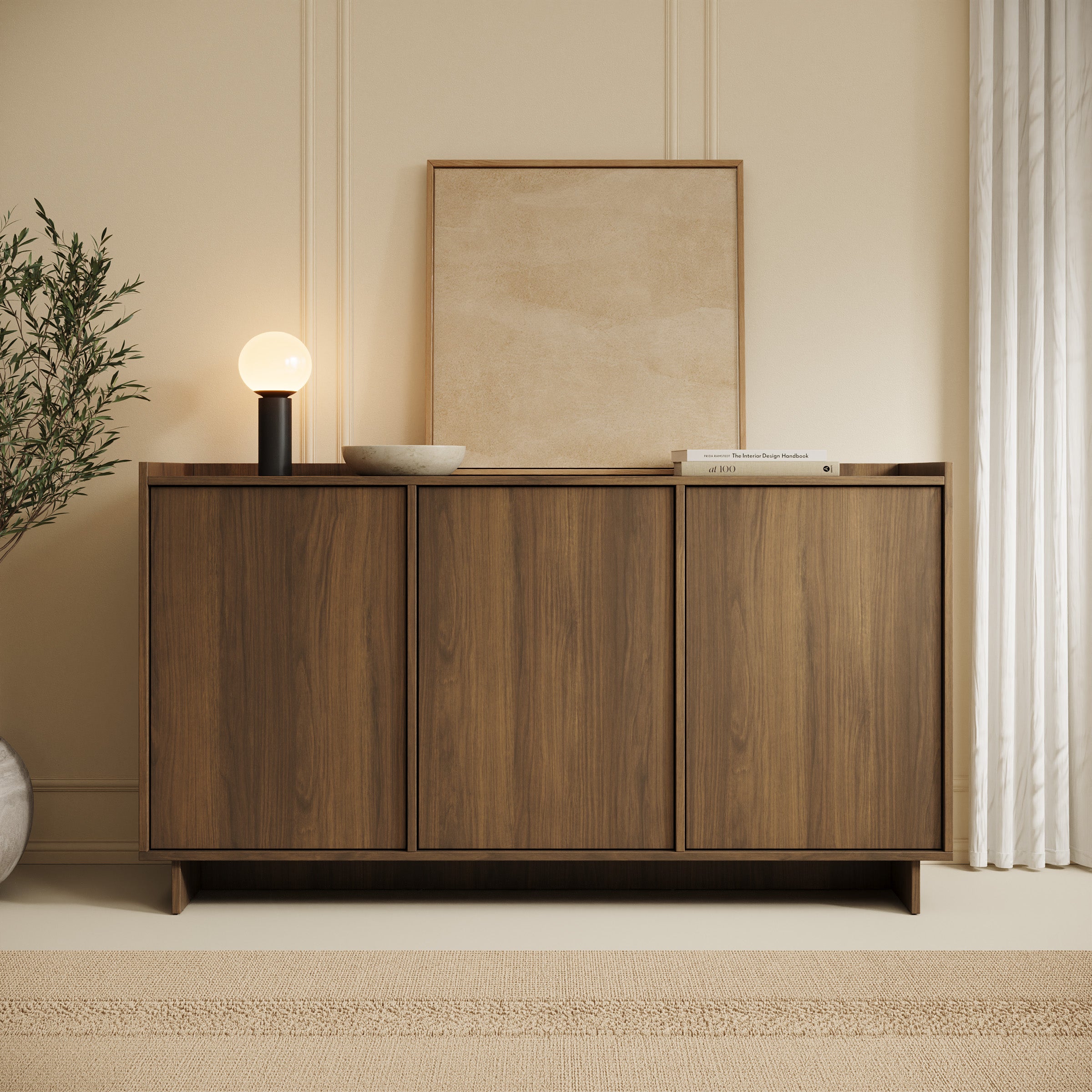 Yarrow - Dressoir - Walnootpatroon - 147x39x82 cm