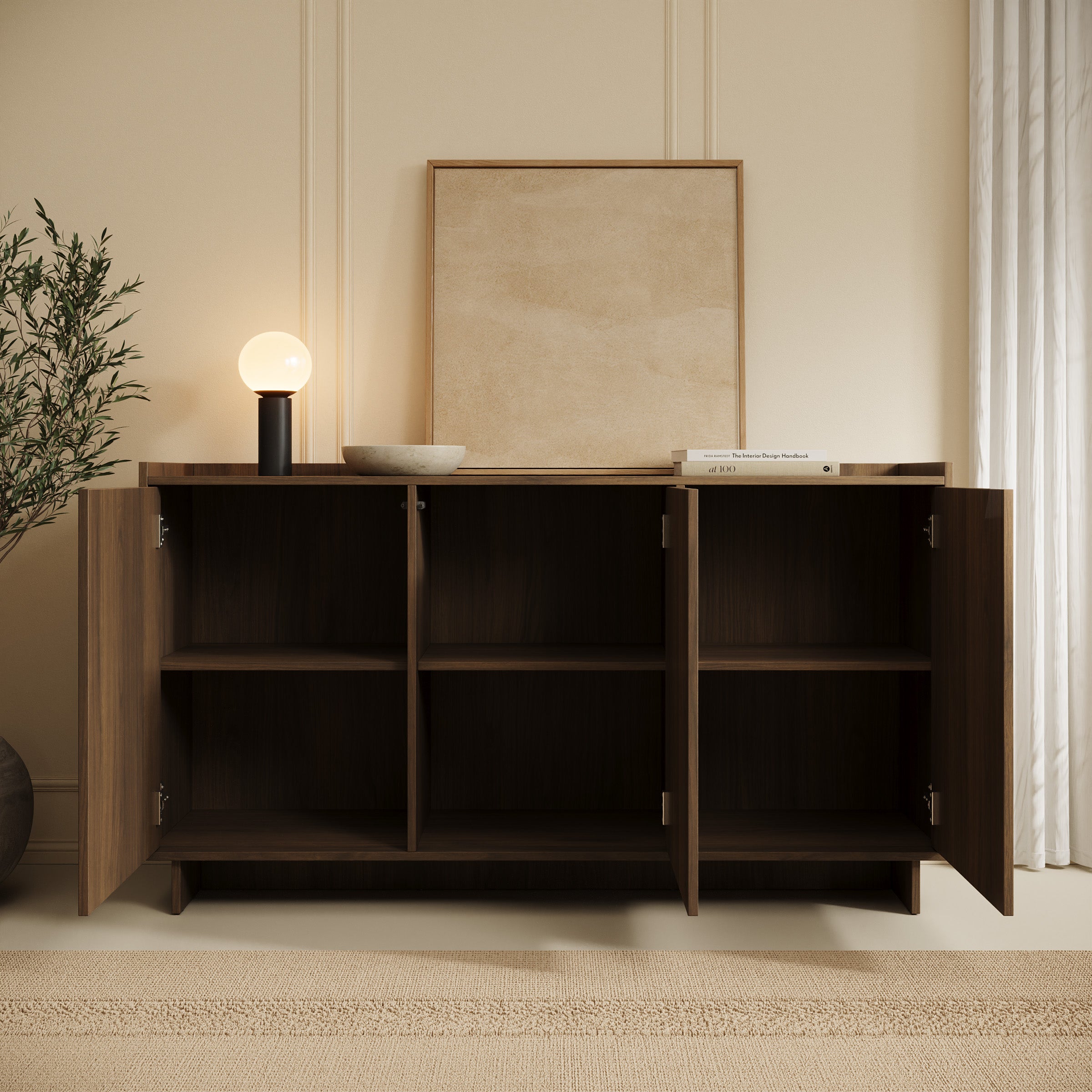 Yarrow - Dressoir - Walnootpatroon - 147x39x82 cm
