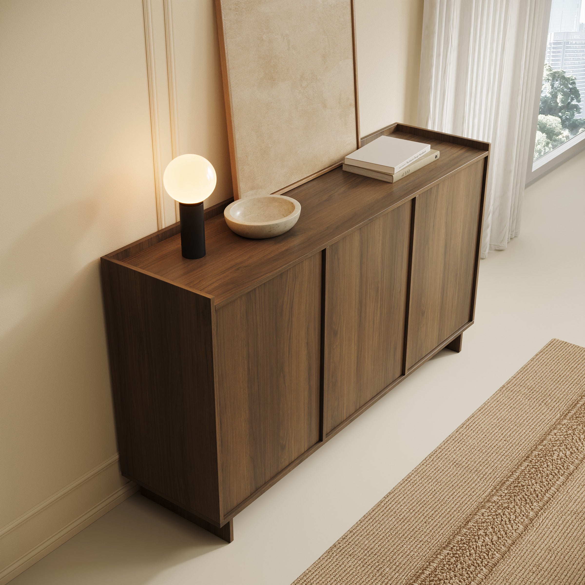 Yarrow - Dressoir - Walnootpatroon - 147x39x82 cm