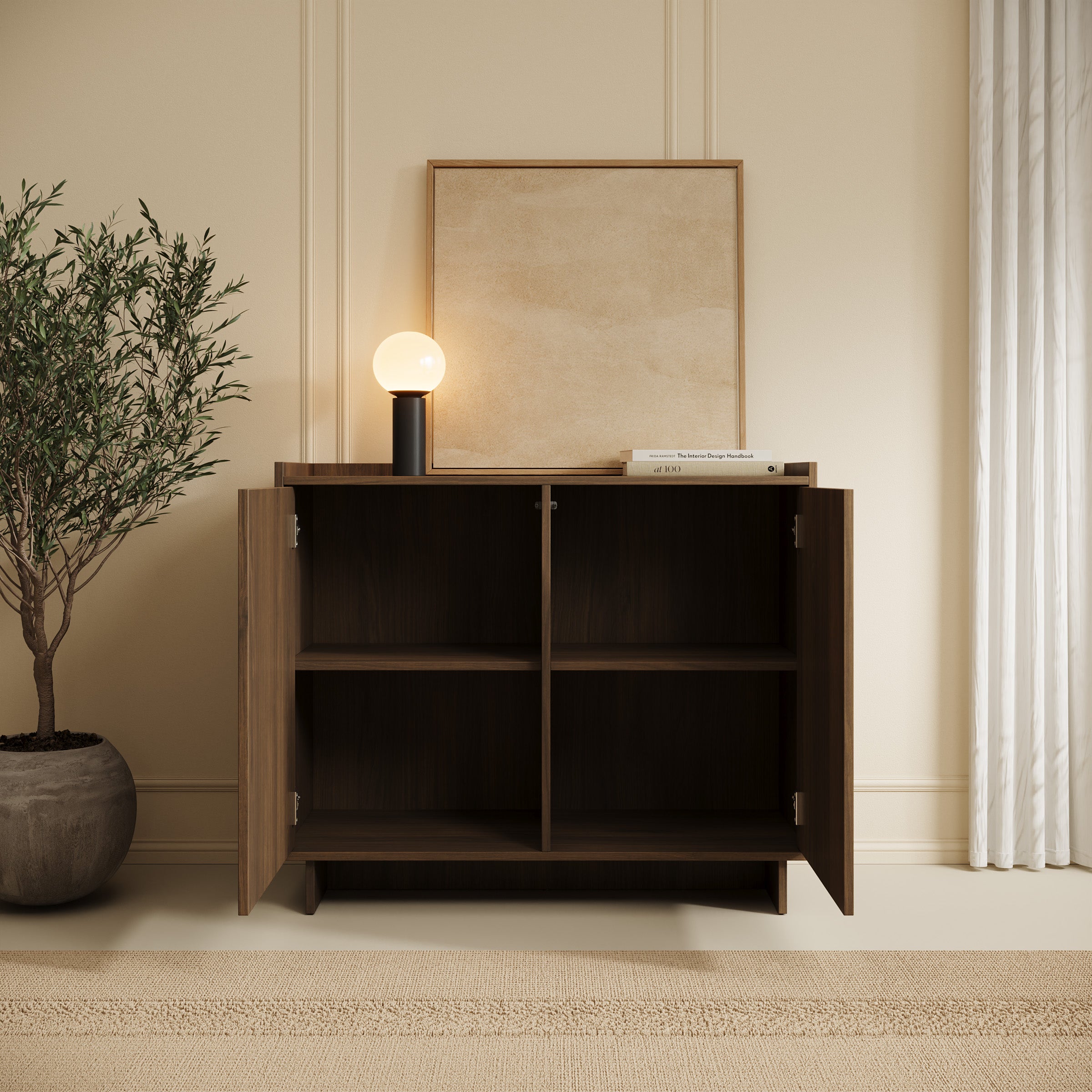 Yarrow - Dressoir - Walnootpatroon - 98x39x82 cm