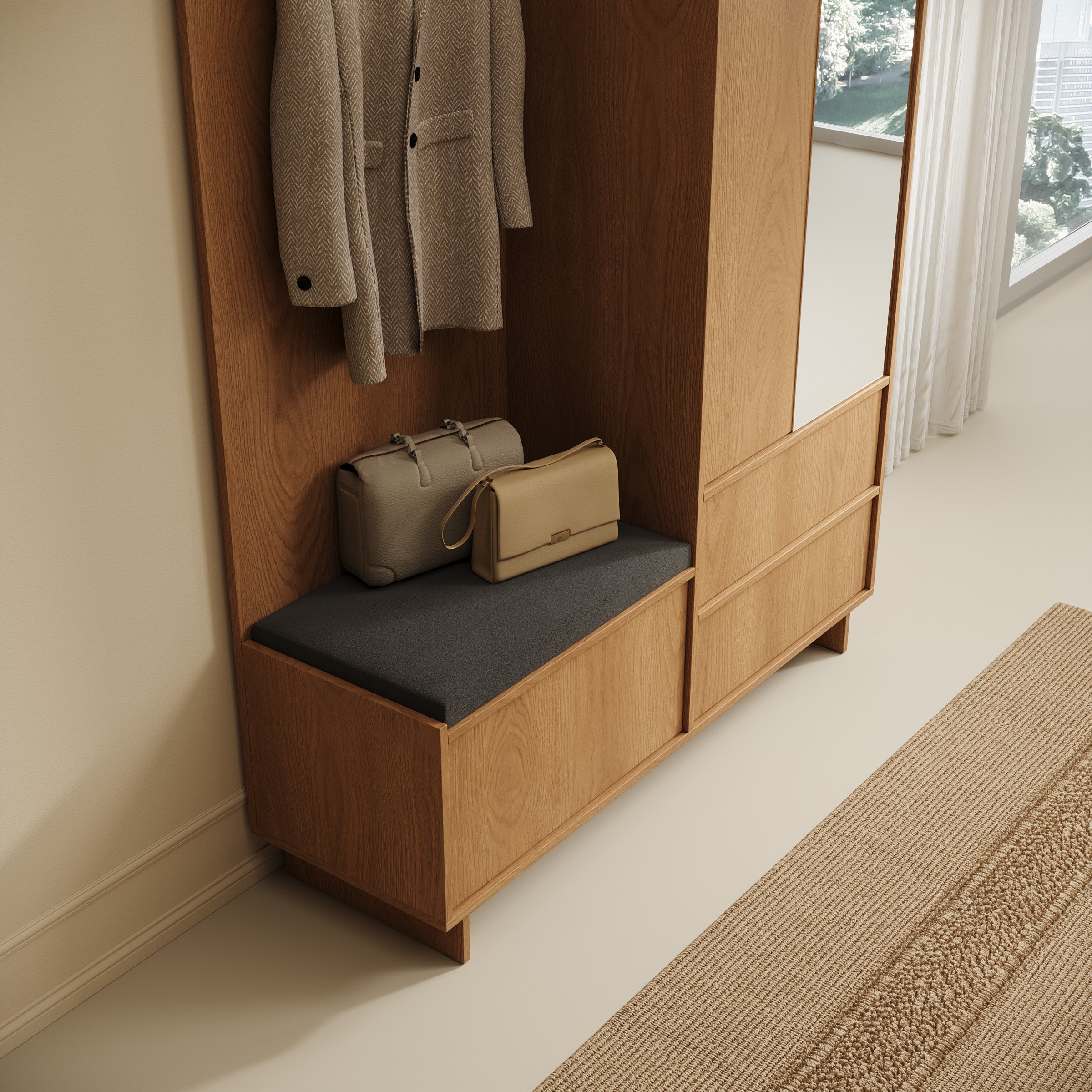 Yarrow - Halkast - Eikenpatroon - 125x39x201 cm