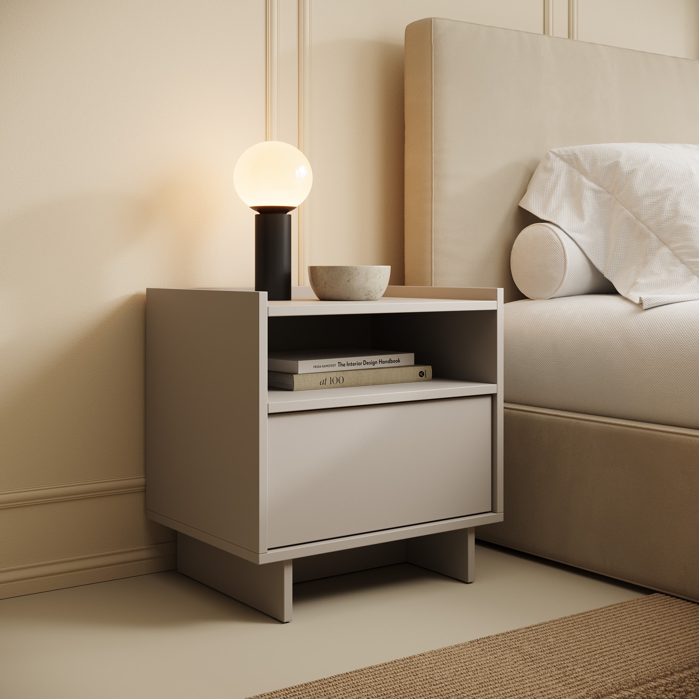 Yarrow - Nachtkastje - Beige - 50x39x51 cm