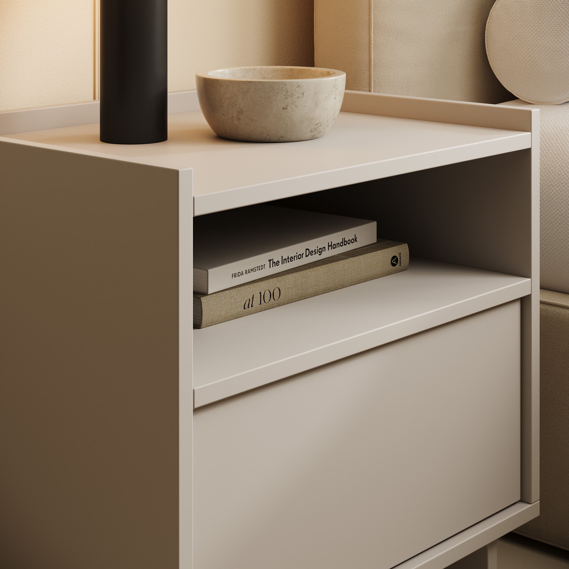 Yarrow - Nachtkastje - Beige - 50x39x51 cm