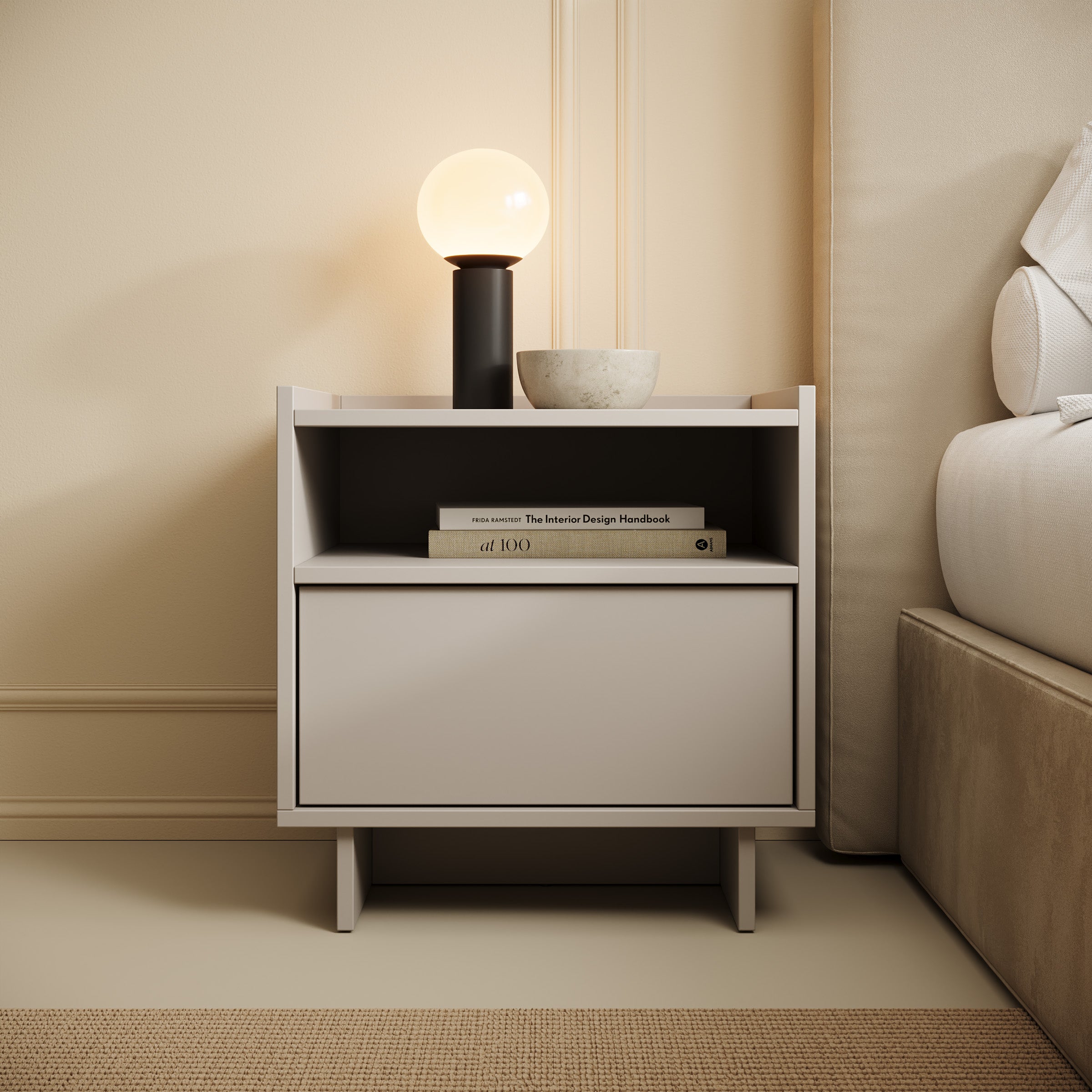 Yarrow - Nachtkastje - Beige - 50x39x51 cm