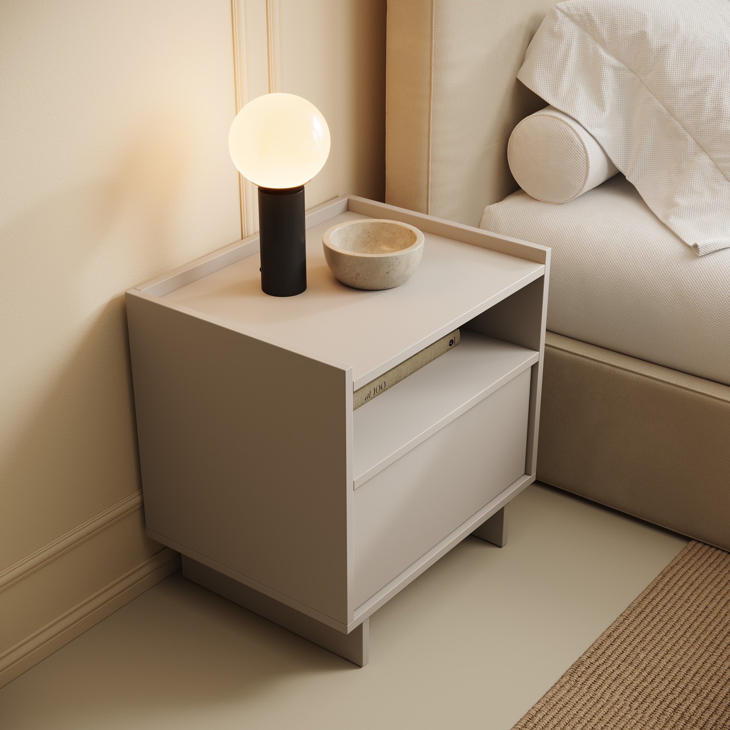 Yarrow - Nachtkastje - Beige - 50x39x51 cm