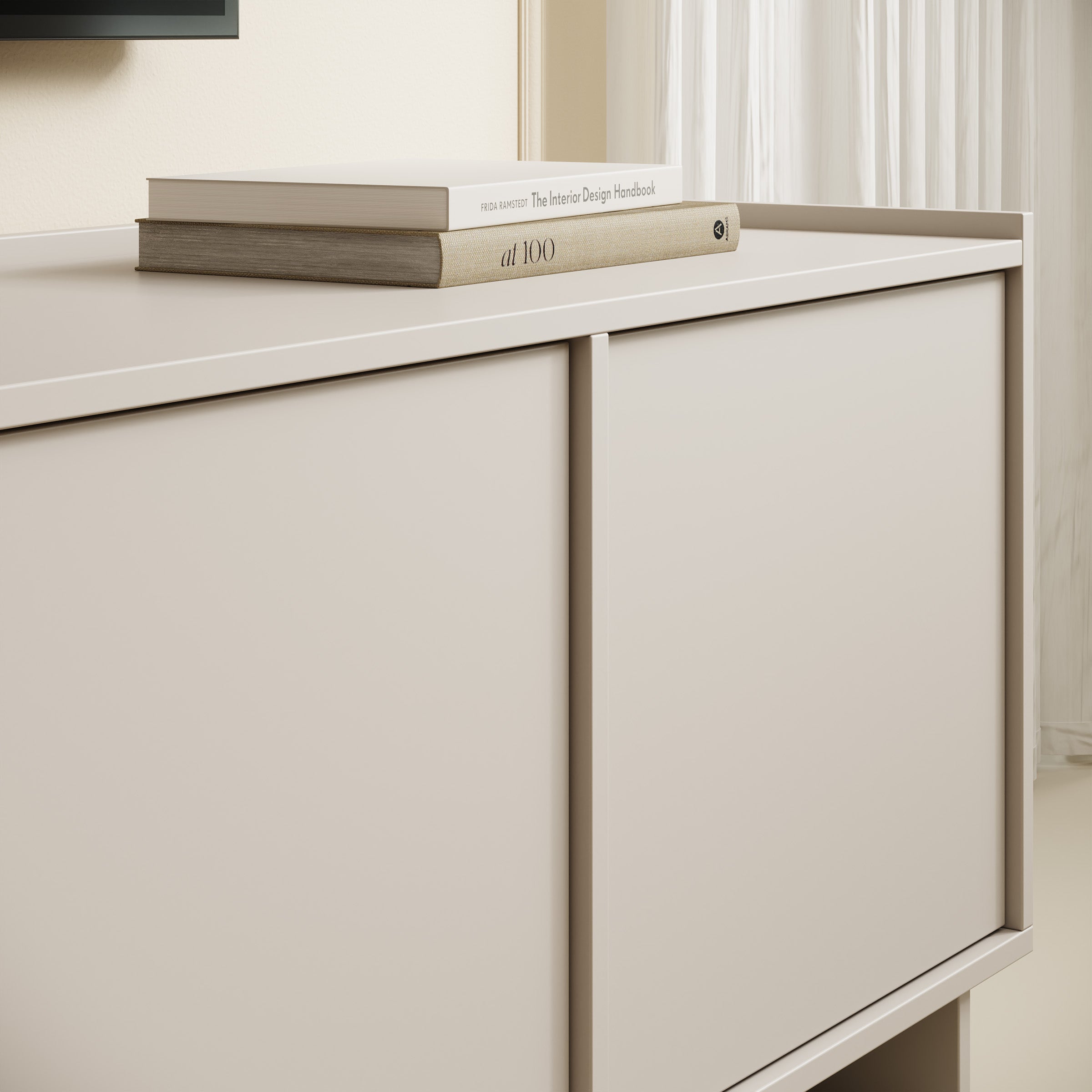 Yarrow - TV-Meubel - Beige - 195x39x55 cm