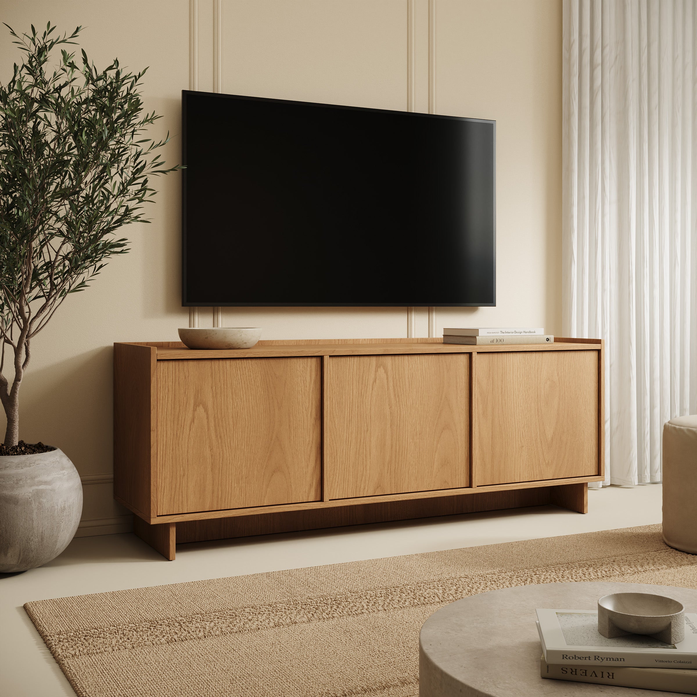 Yarrow - TV-Meubel - Eikenpatroon - 147x39x55 cm