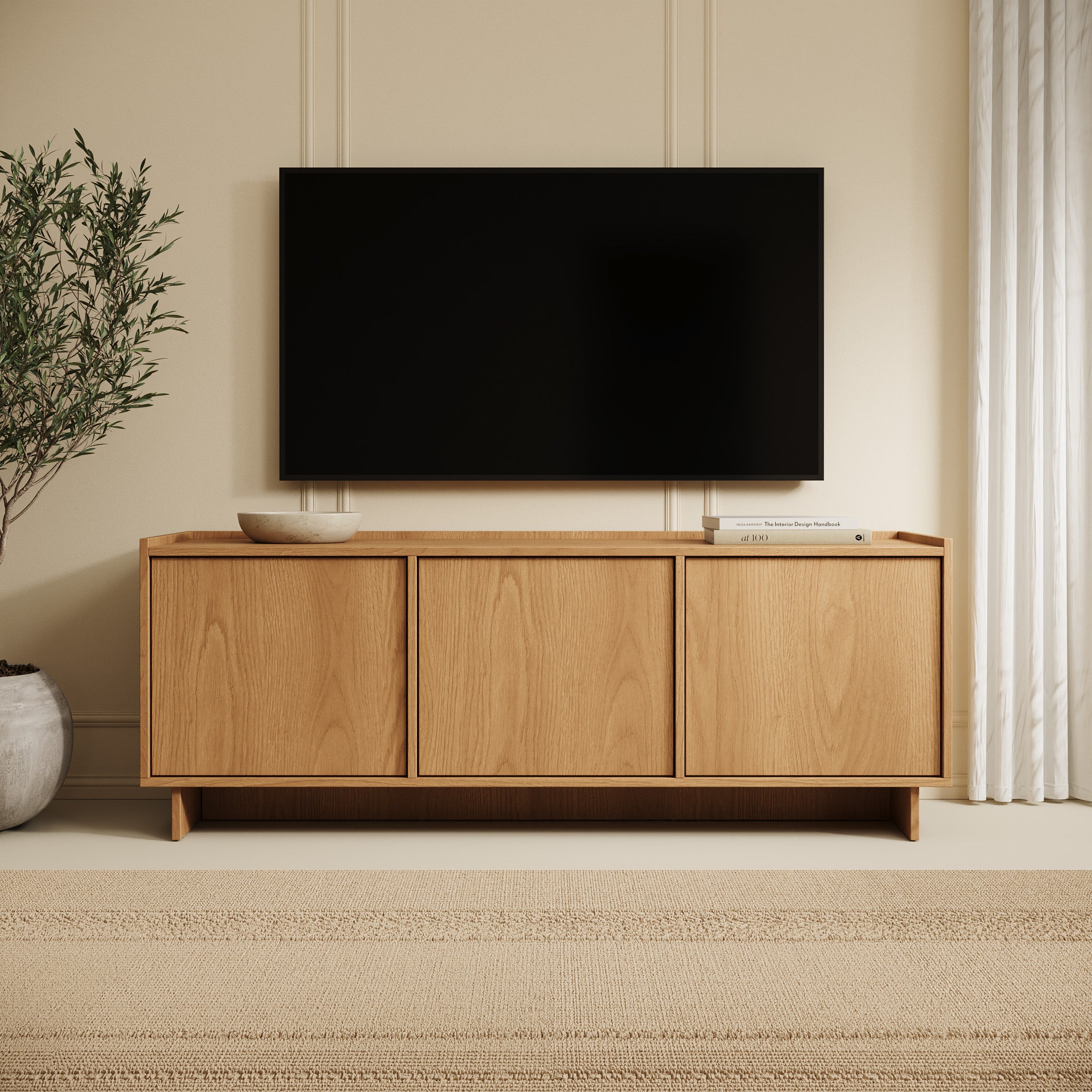 Yarrow - TV-Meubel - Eikenpatroon - 147x39x55 cm