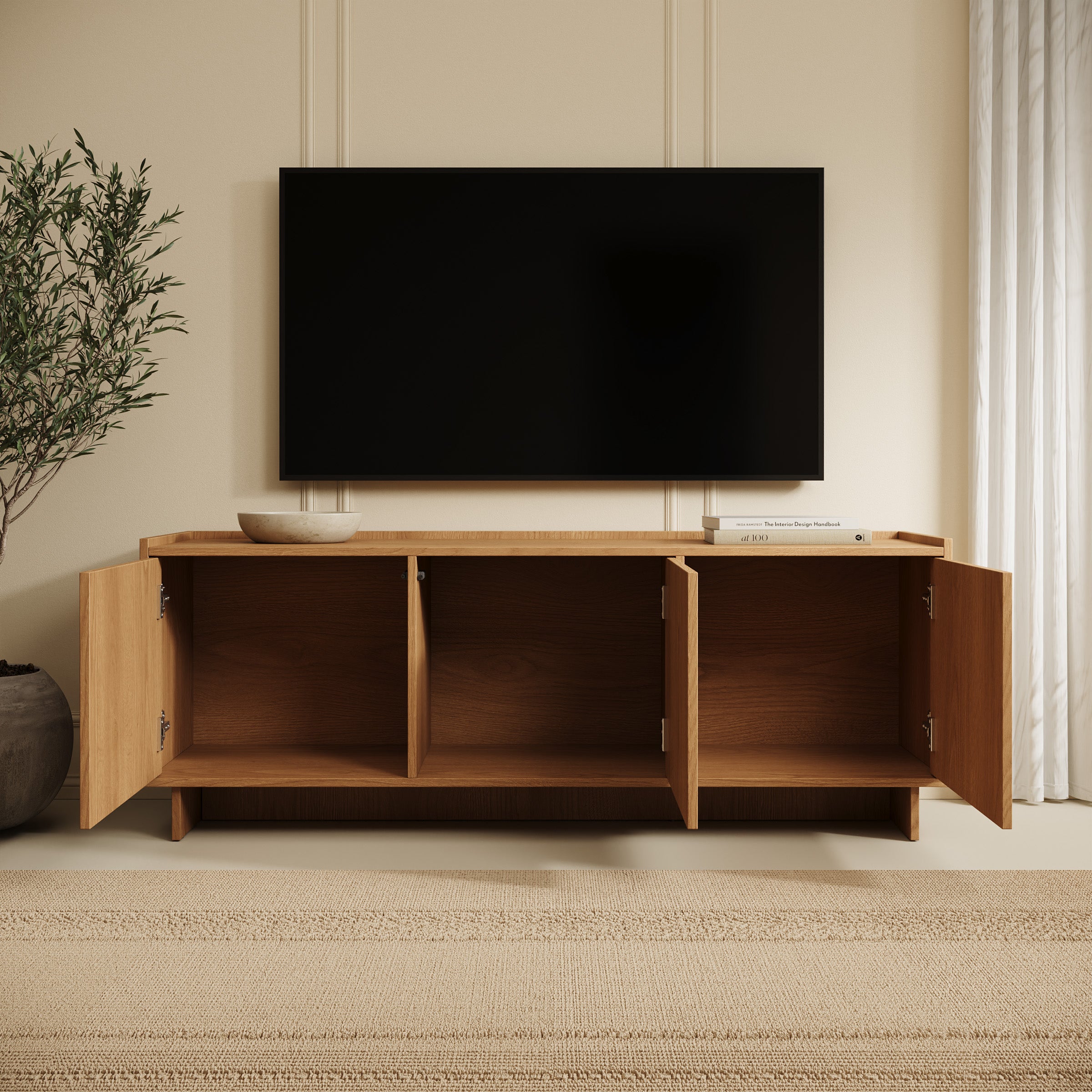 Yarrow - TV-Meubel - Eikenpatroon - 147x39x55 cm