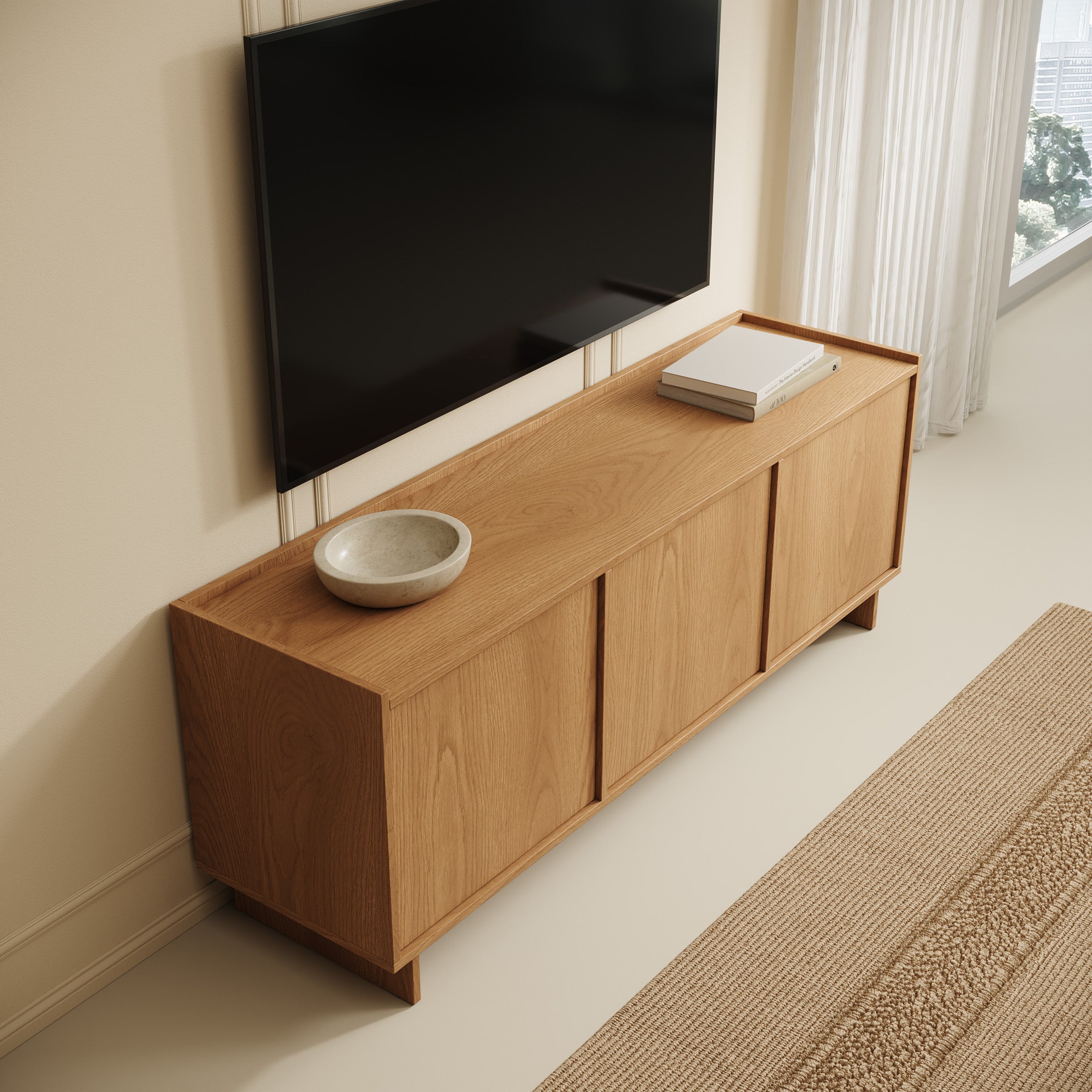 Yarrow - TV-Meubel - Eikenpatroon - 147x39x55 cm