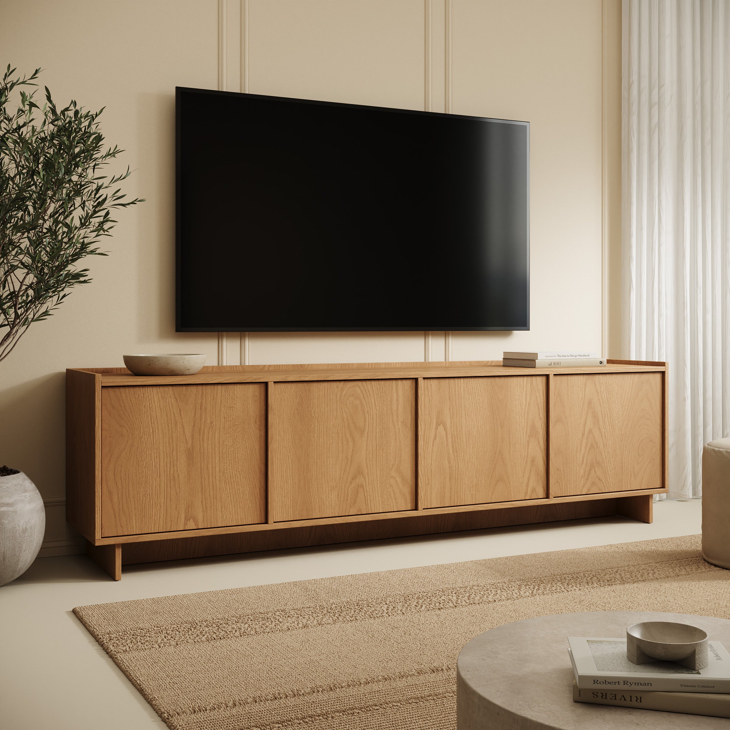 Yarrow - TV-Meubel - Eikenpatroon - 195x39x55 cm