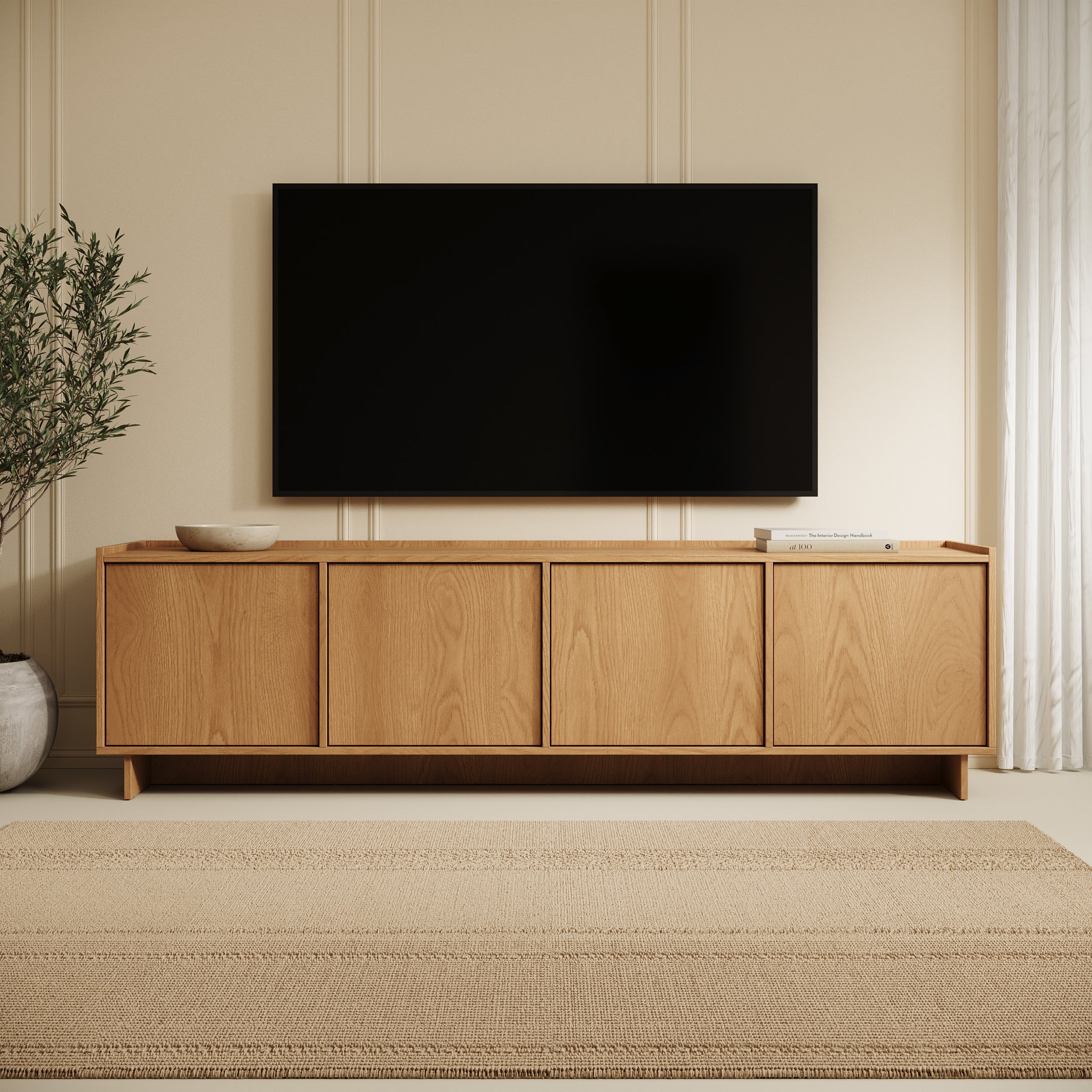 Yarrow - TV-Meubel - Eikenpatroon - 195x39x55 cm