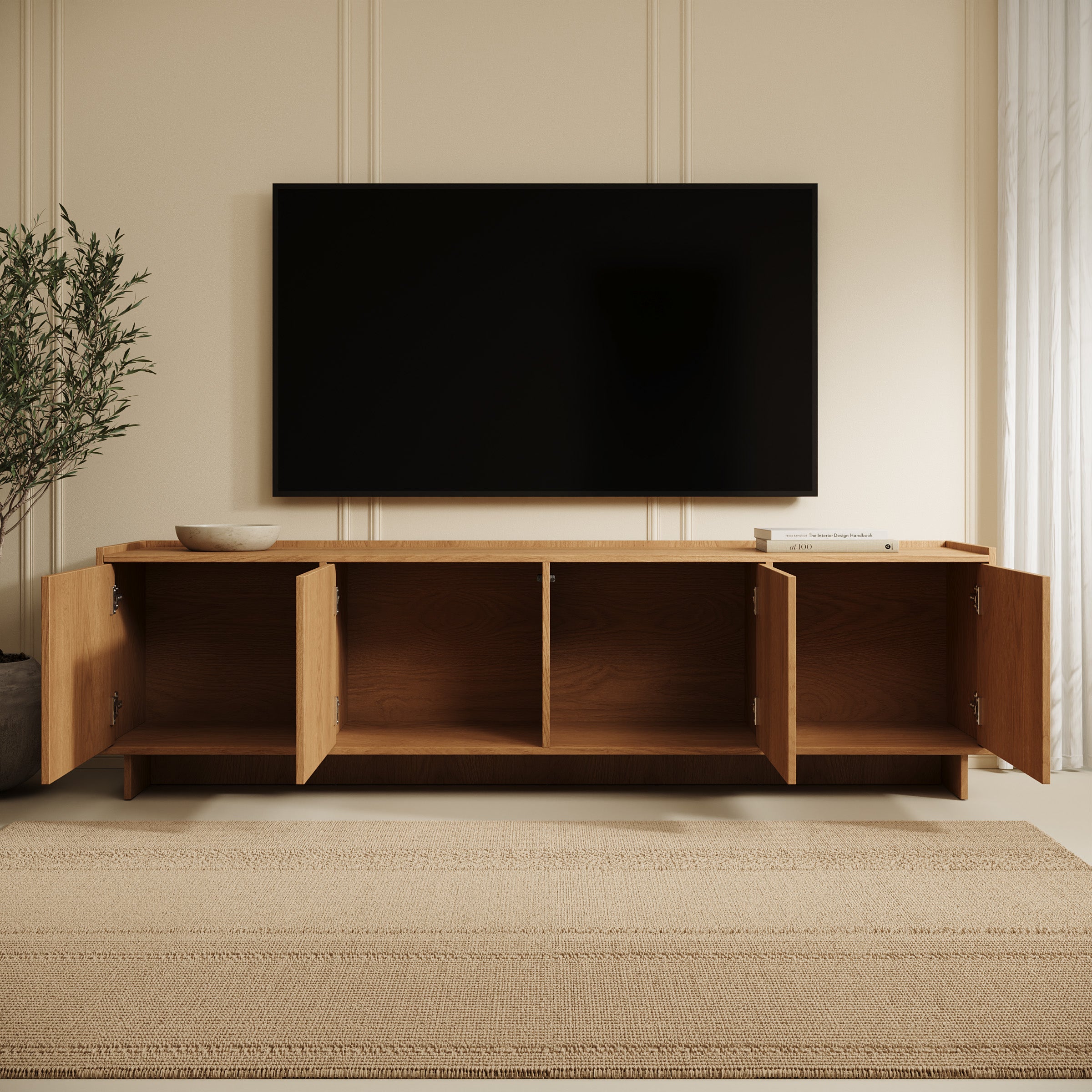 Yarrow - TV-Meubel - Eikenpatroon - 195x39x55 cm