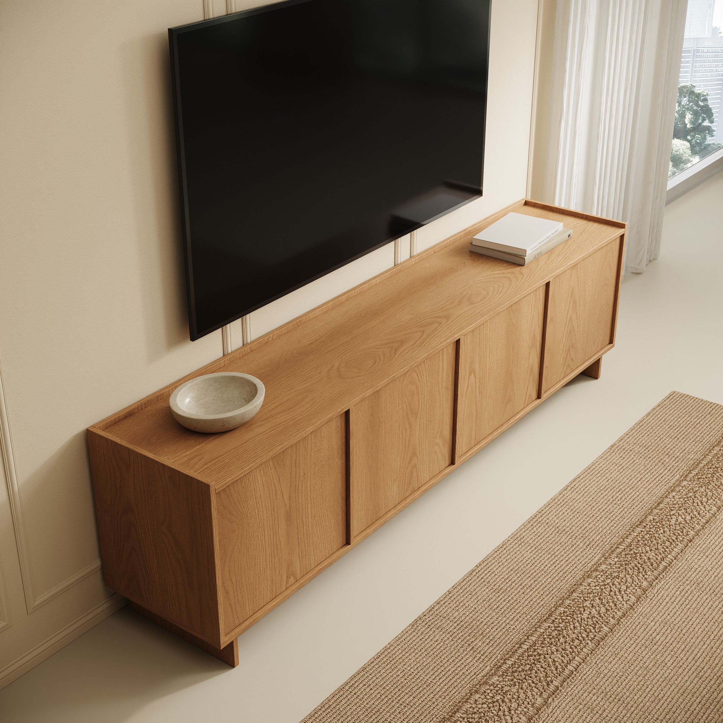 Yarrow - TV-Meubel - Eikenpatroon - 195x39x55 cm