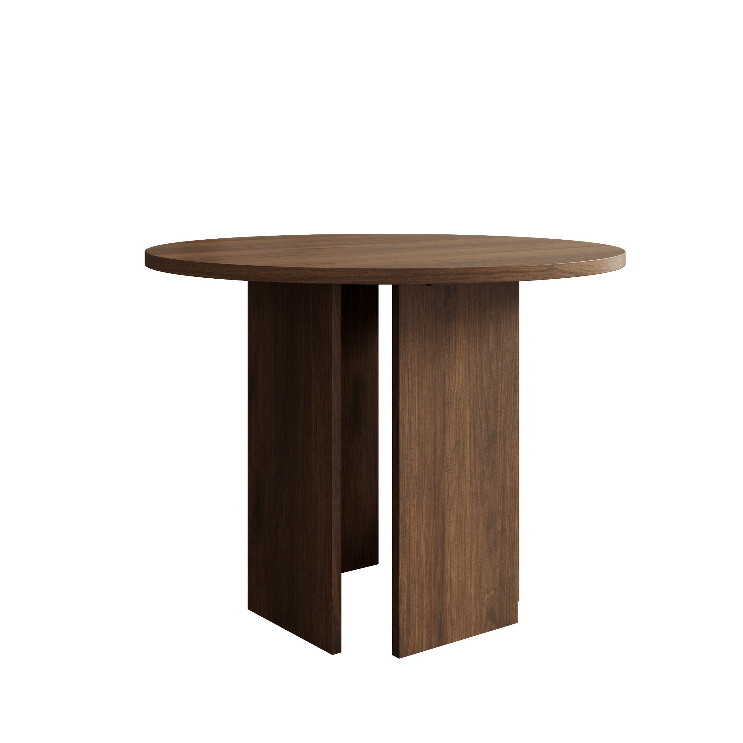 Yavero - Eetkamertafel rond - Walnootpatroon - 100x100x75 cm