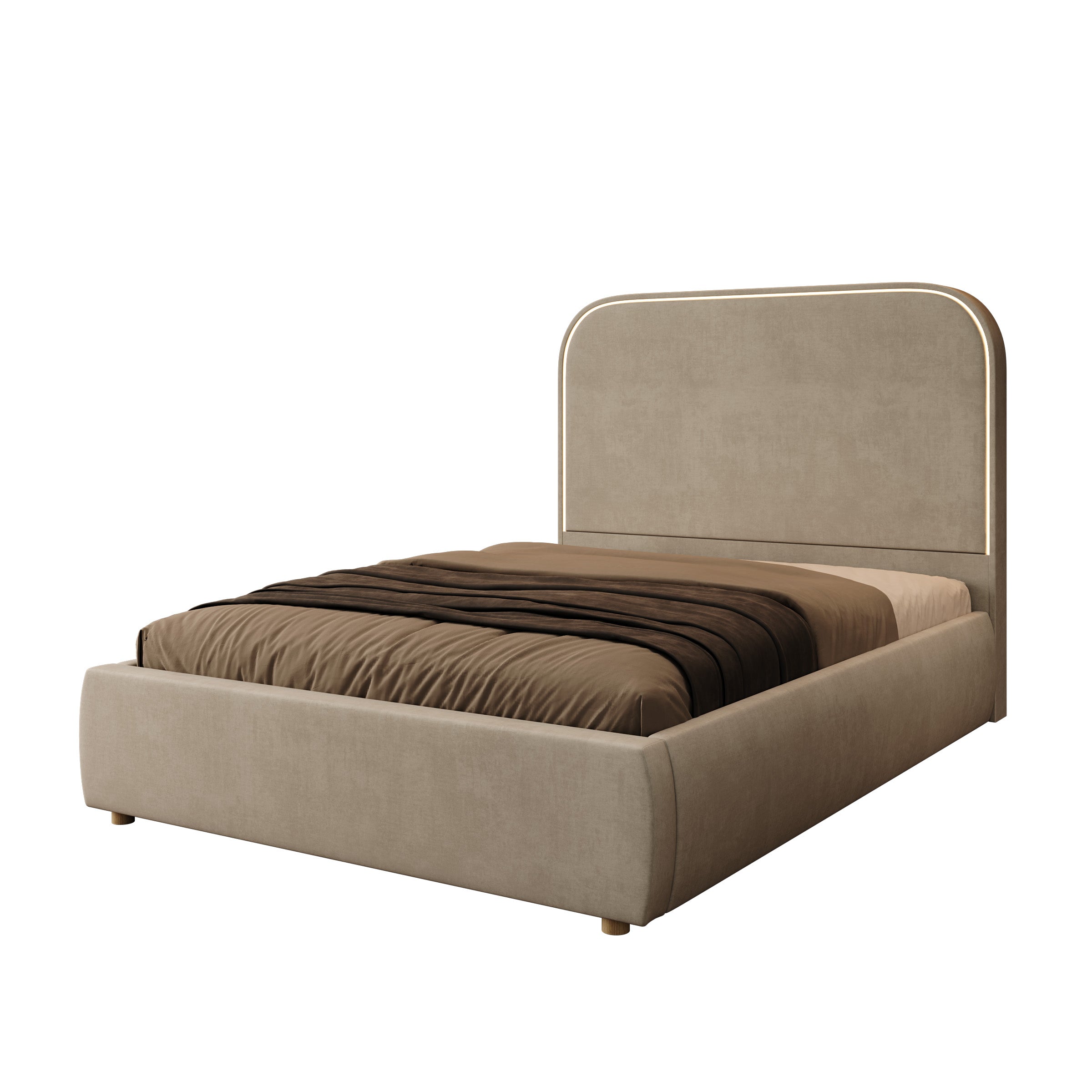 Yavero - Tweepersoonsbed - Velvet beige - 140x200 cm