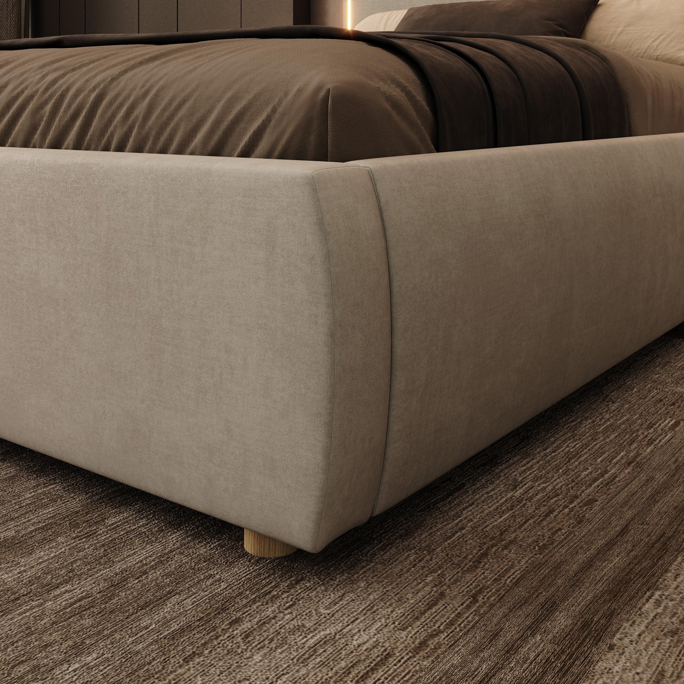 Yavero - Tweepersoonsbed - Velvet beige - 140x200 cm