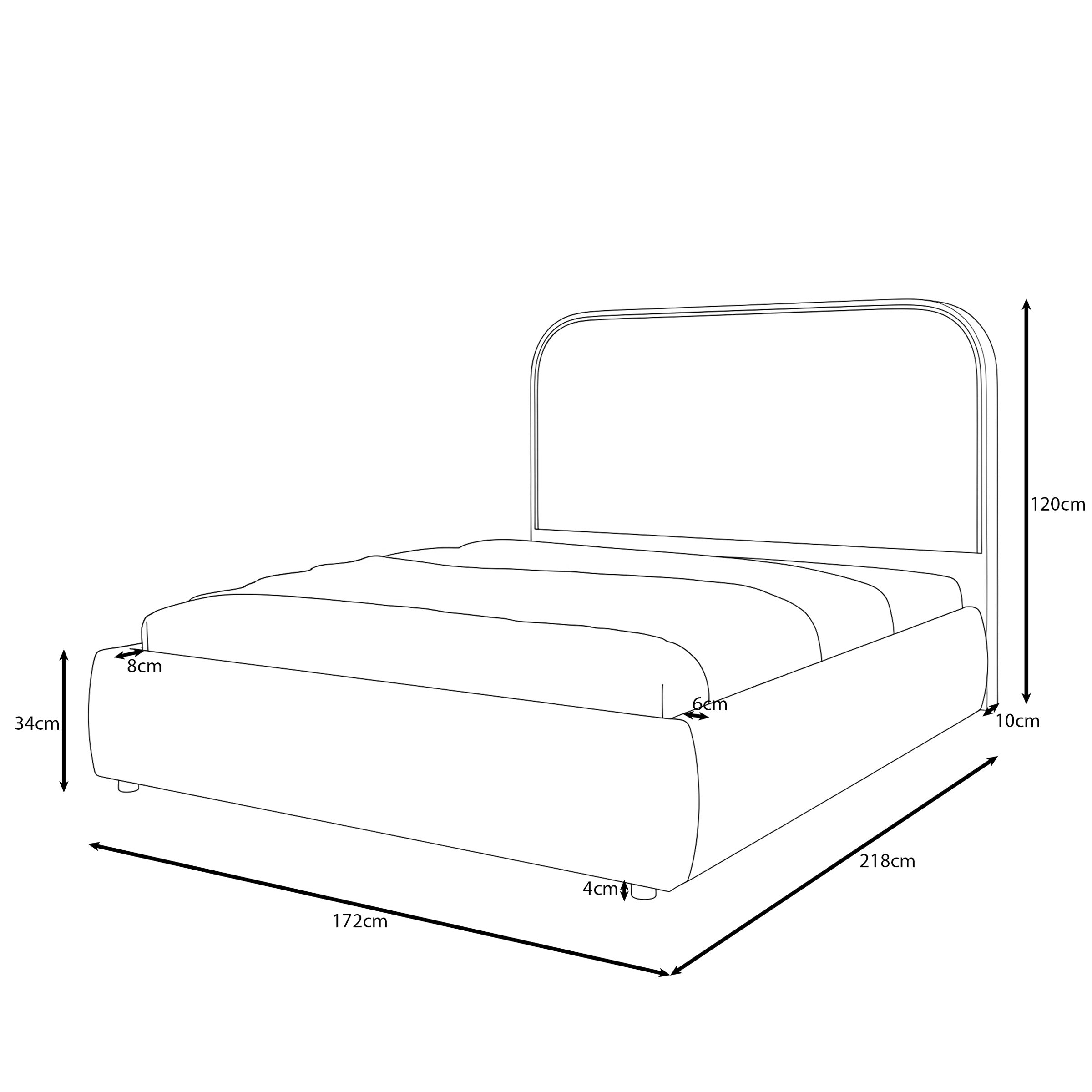 Yavero - Tweepersoonsbed - Velvet beige - 160x200 cm