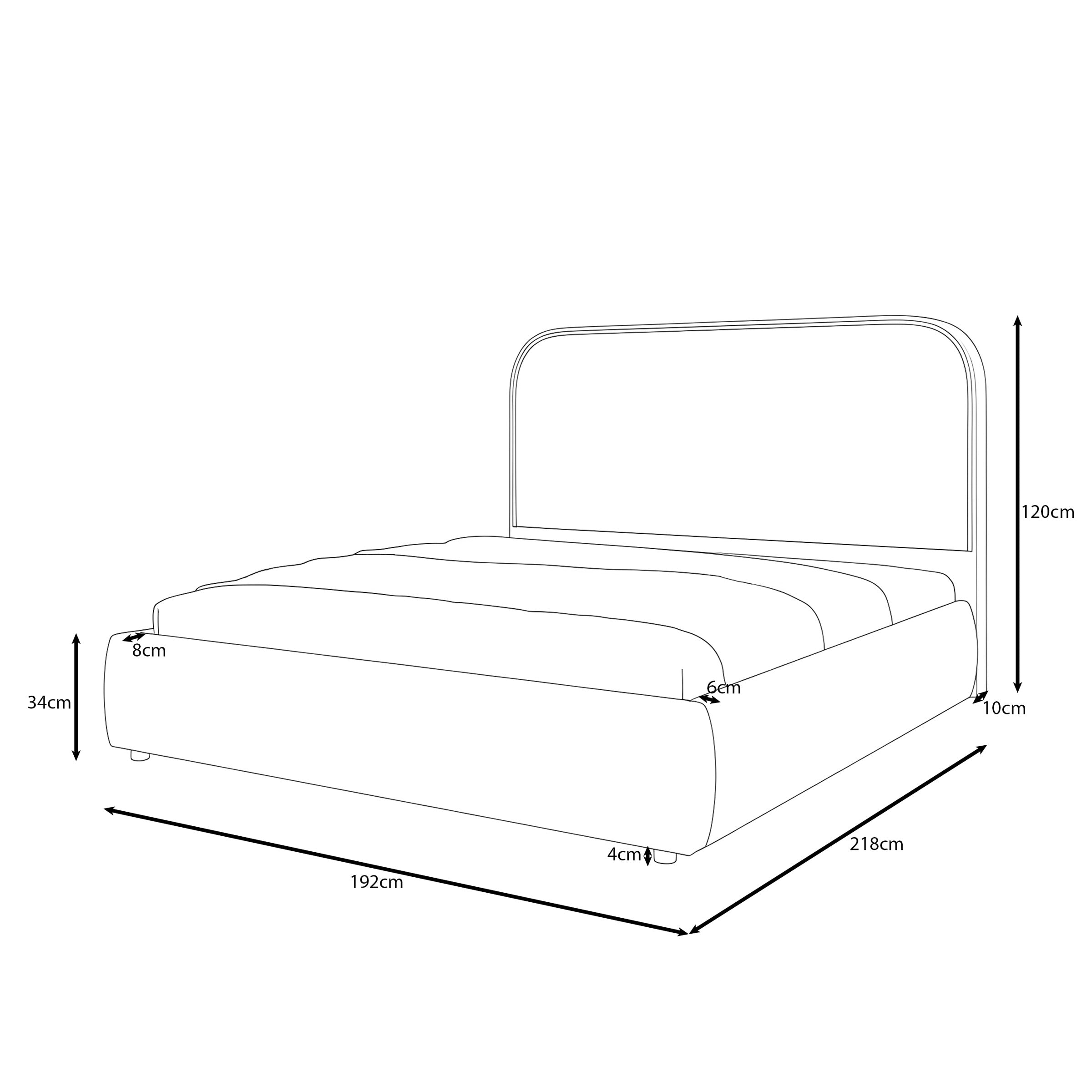 Yavero - Tweepersoonsbed - Velvet beige - 180x200 cm