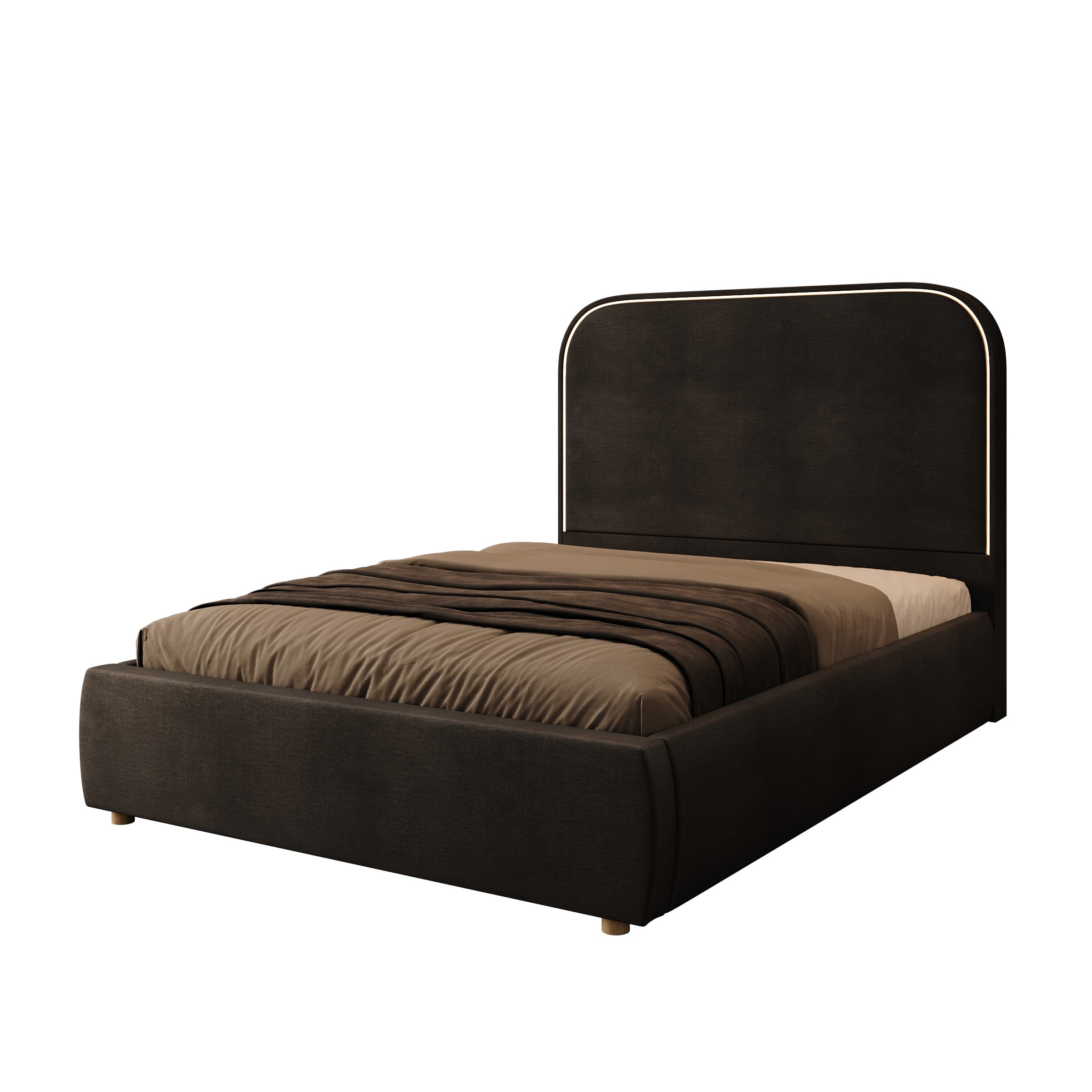 Yavero - Tweepersoonsbed - Velvet zwart - 140x200 cm