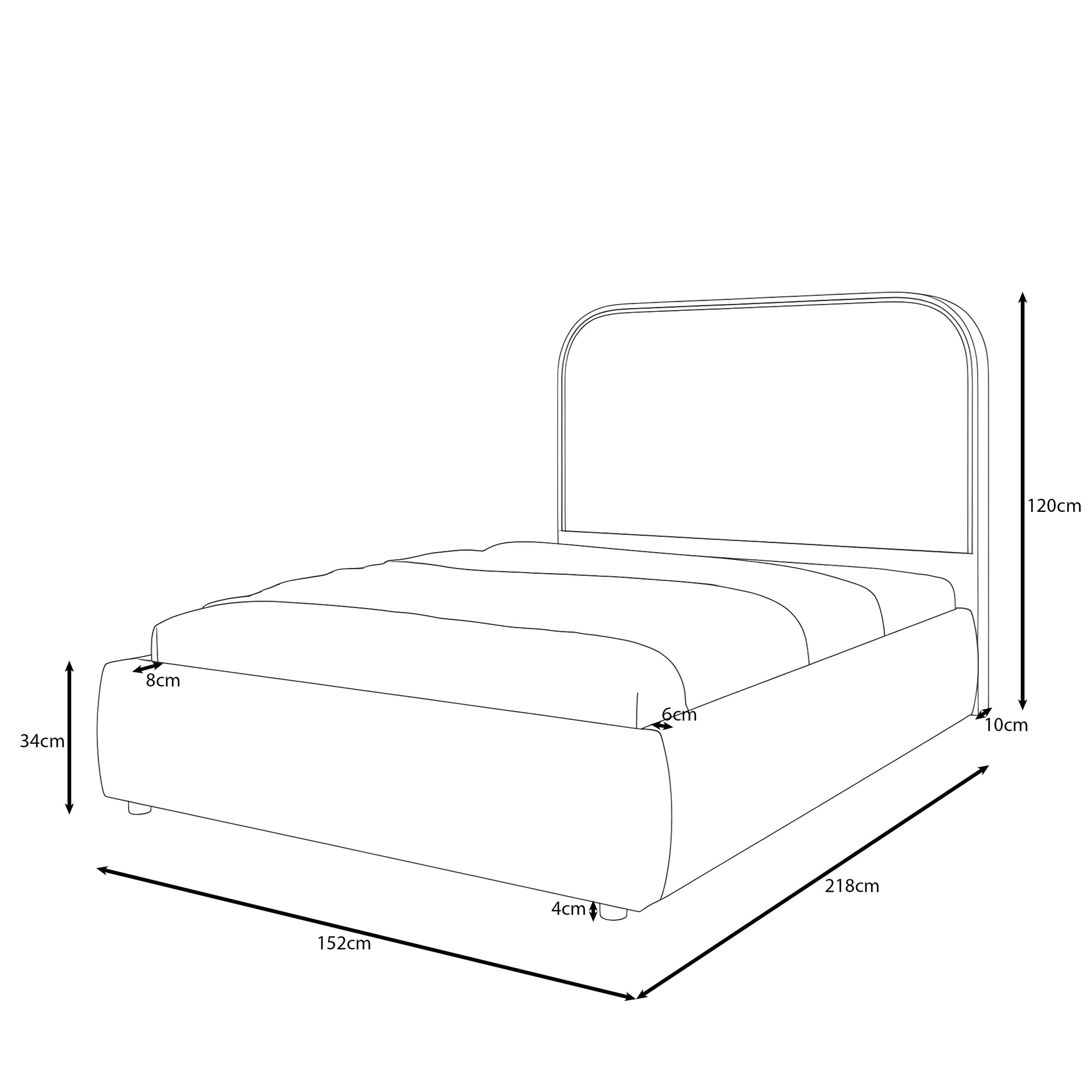 Yavero - Tweepersoonsbed - Velvet zwart - 140x200 cm