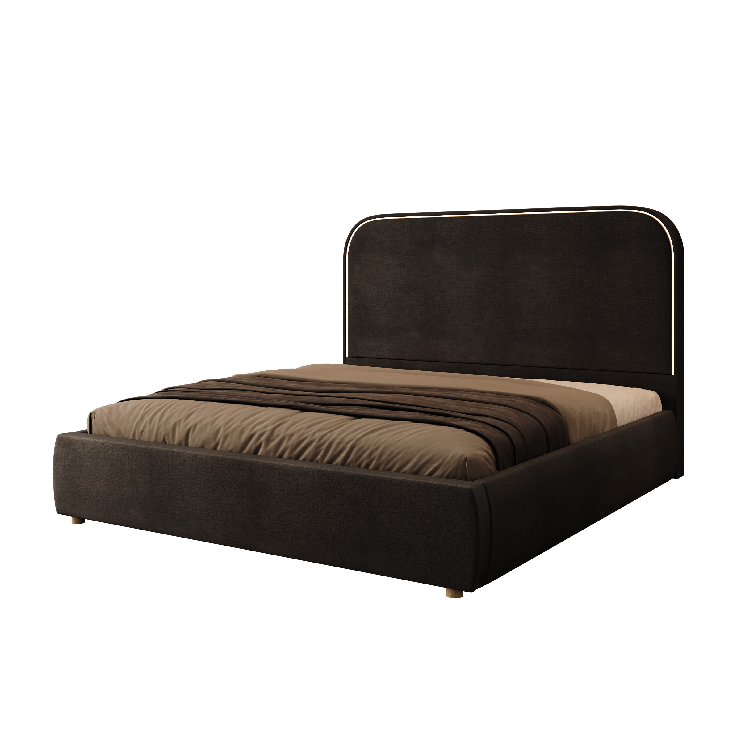 Yavero - Tweepersoonsbed - Velvet zwart - 180x200 cm
