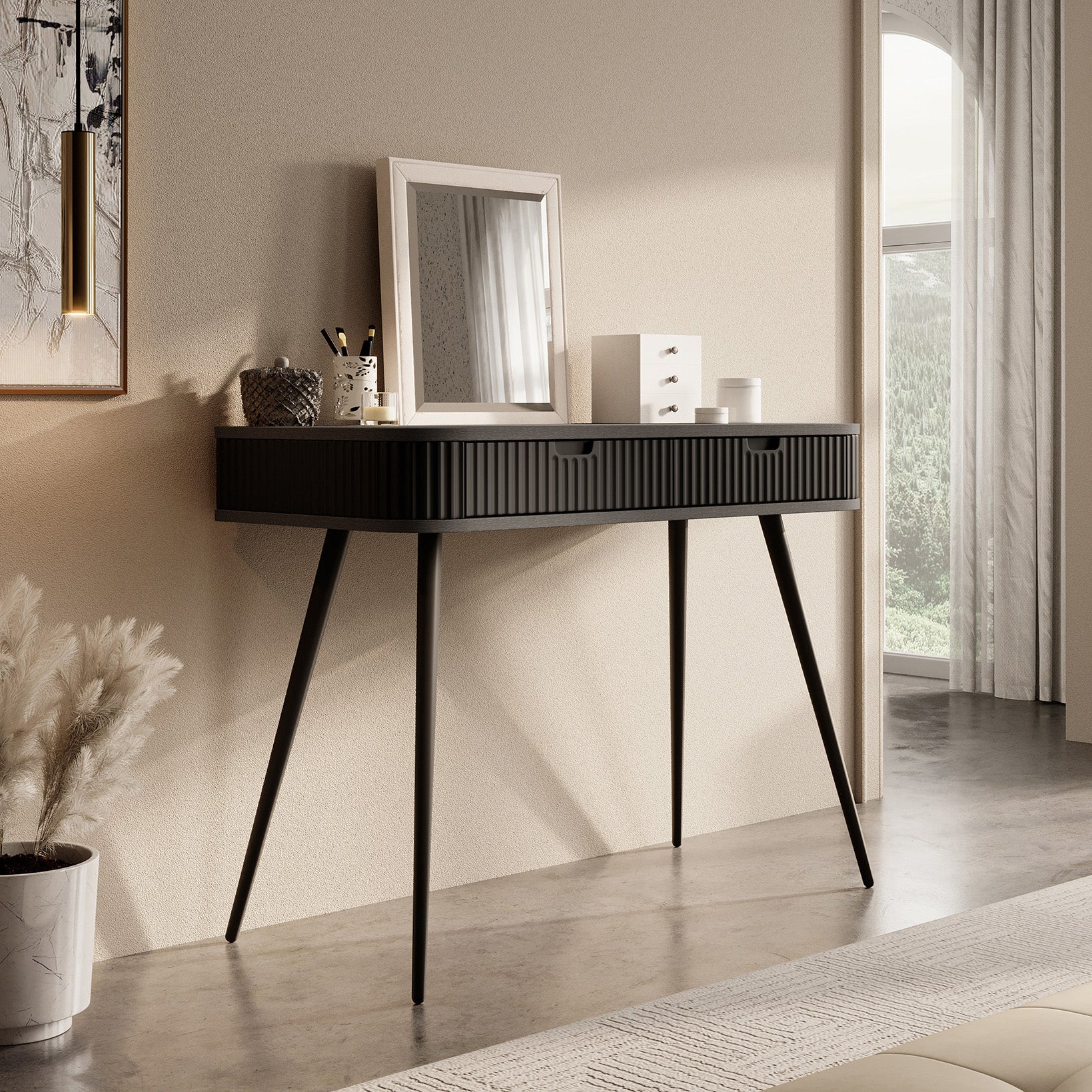 Zakari - Kaptafel - Zwart - 103x49 cm