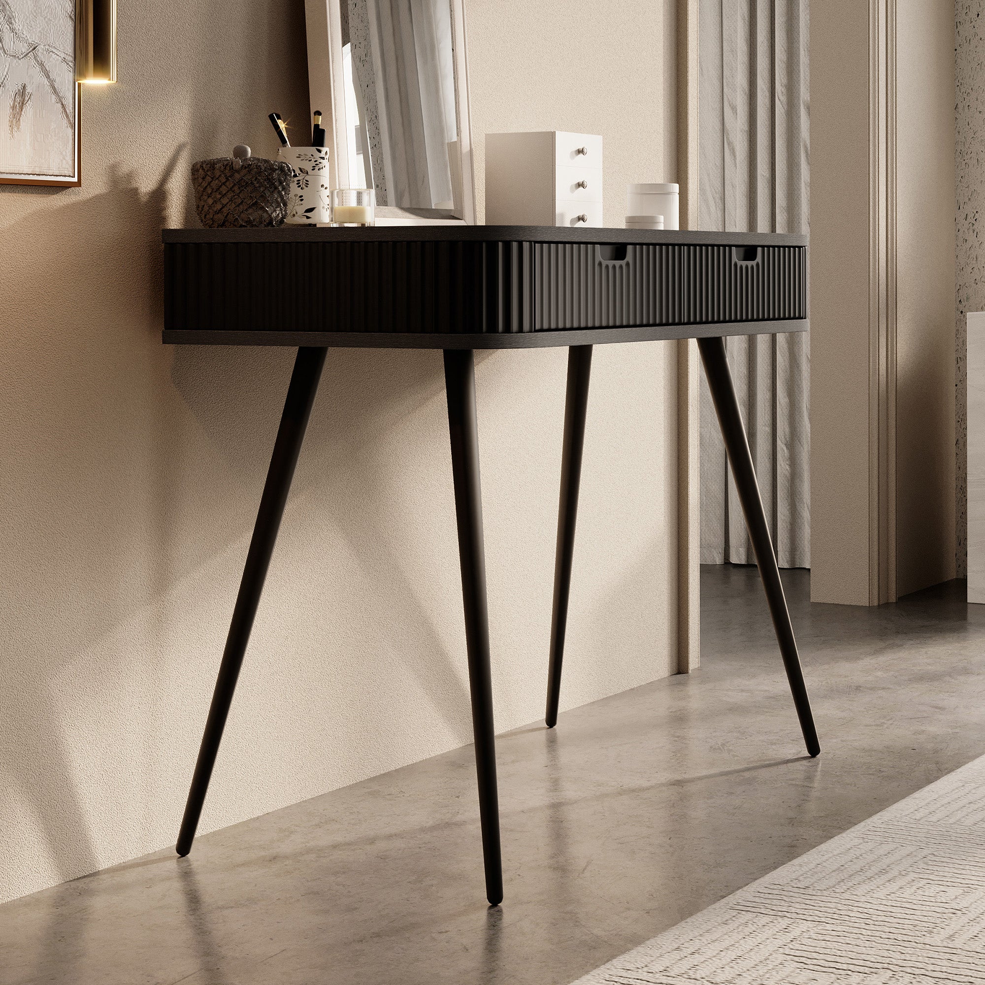 Zakari - Kaptafel - Zwart - 103x49 cm