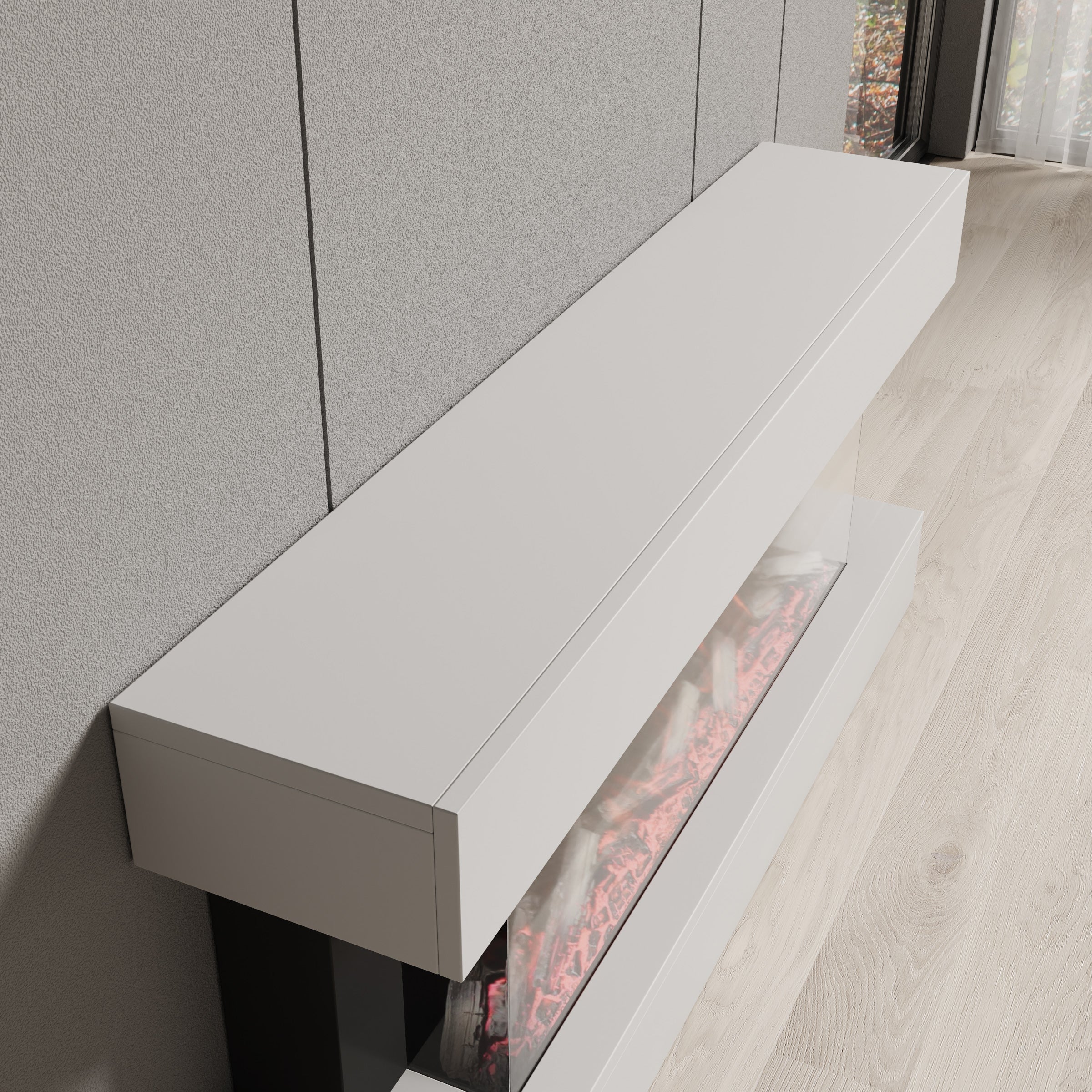 Zarea - Elektrische sfeerhaard - Wit - 120x23x56 cm