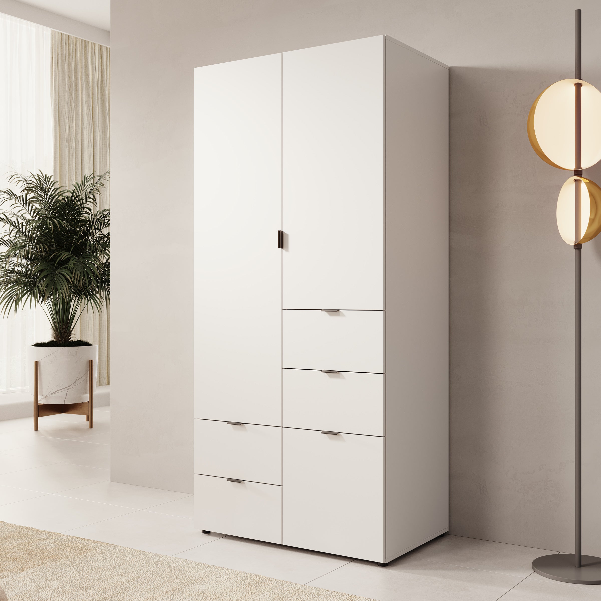 Zayden - Kledingkast 2-deurs - Wit - 90x55x190 cm