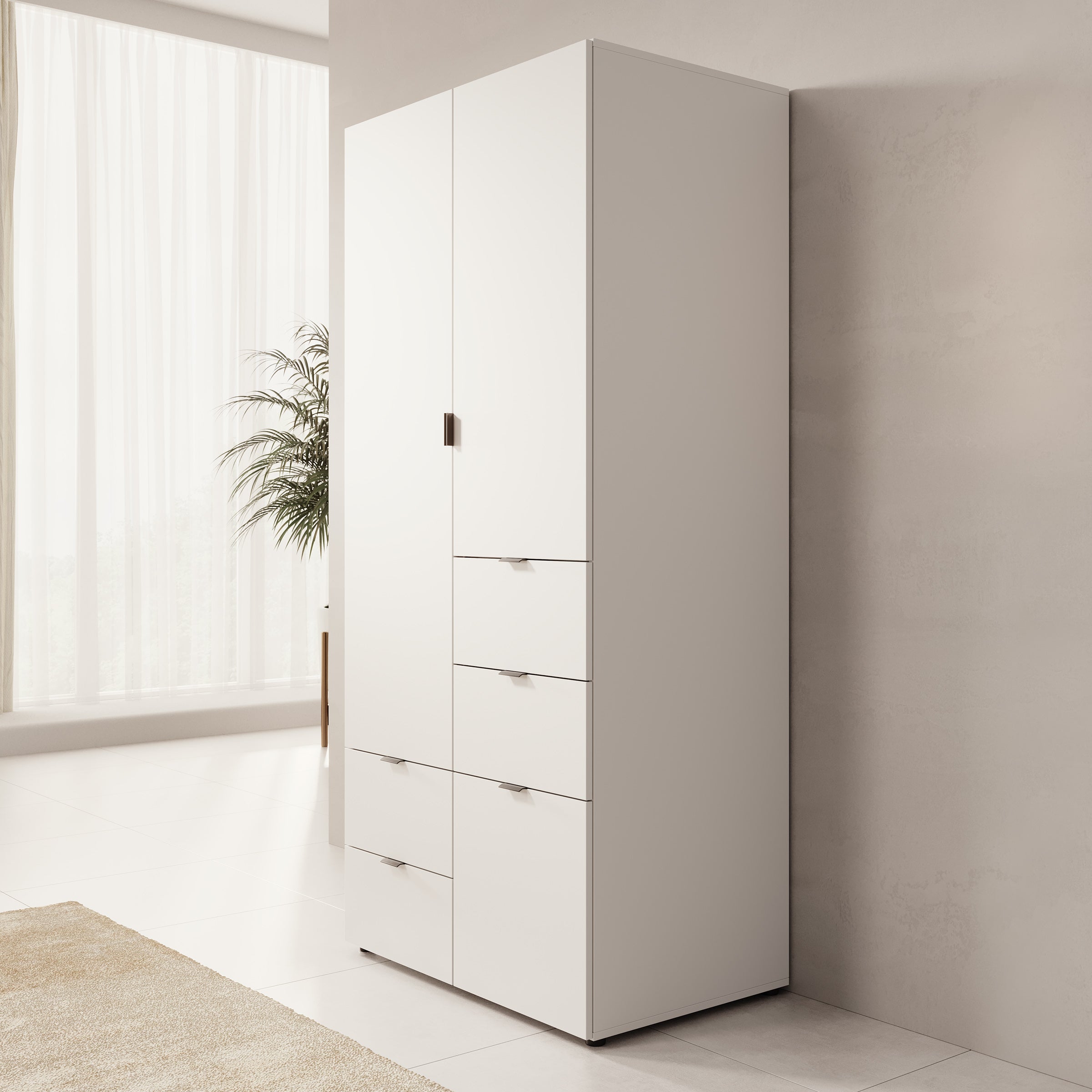 Zayden - Kledingkast 2-deurs - Wit - 90x55x190 cm