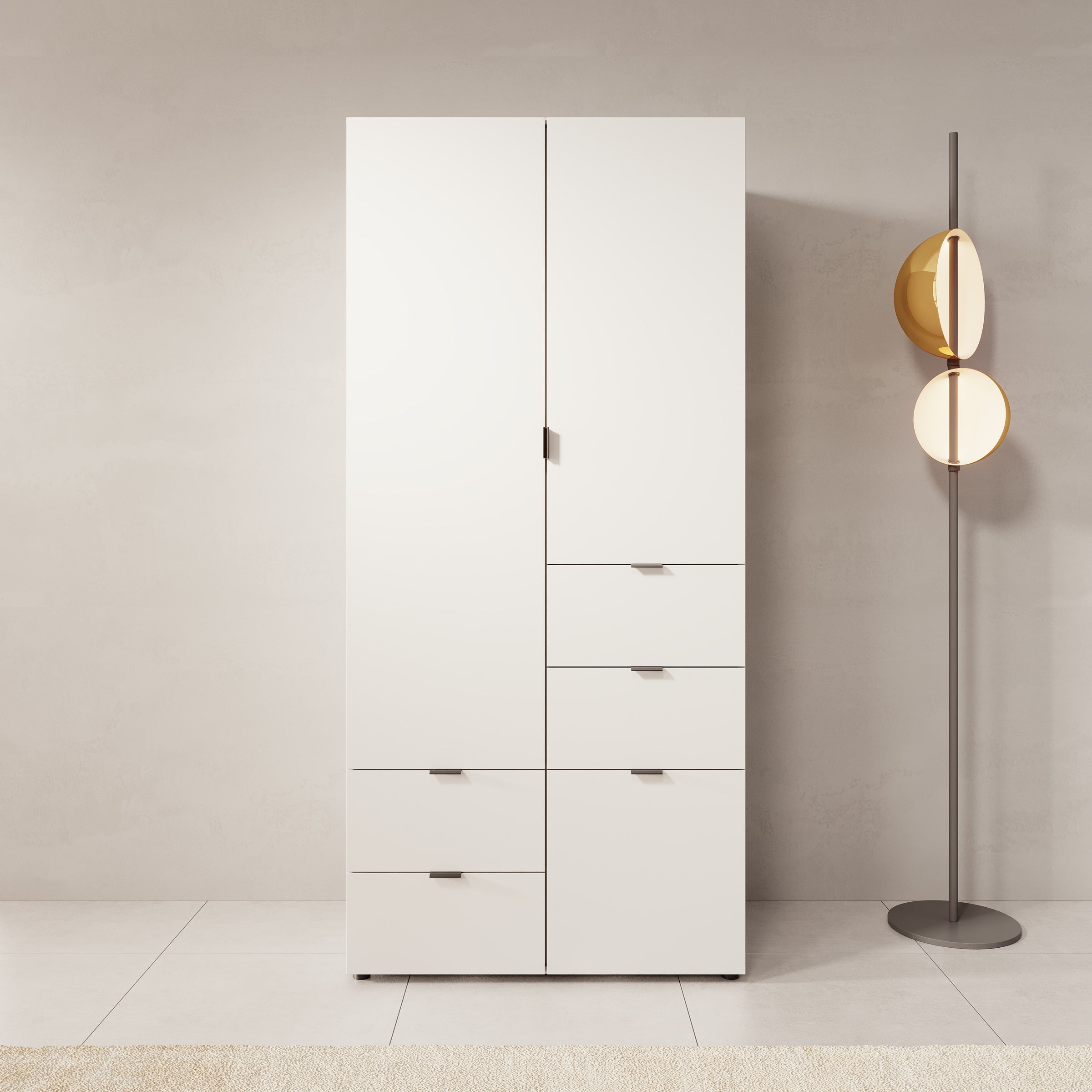 Zayden - Kledingkast 2-deurs - Wit - 90x55x190 cm