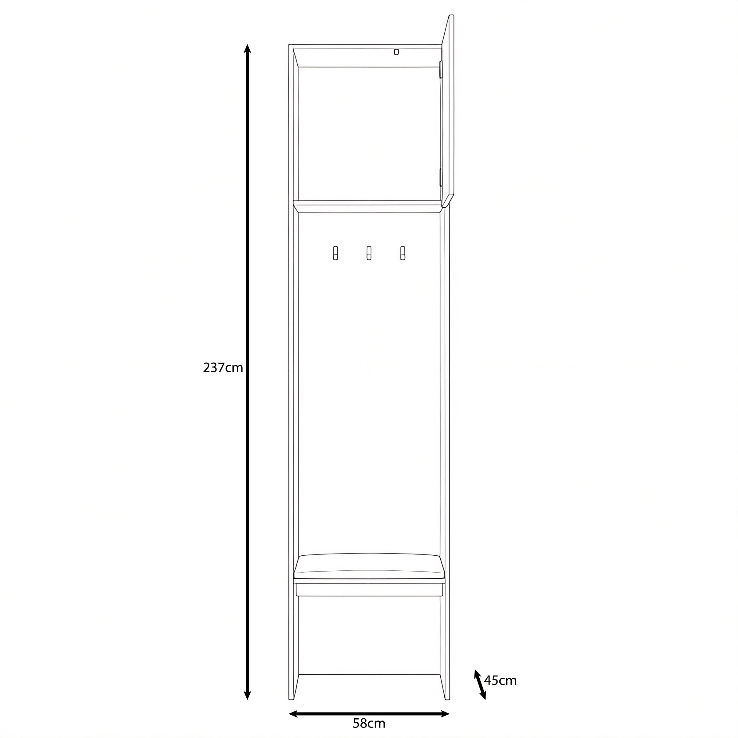 Zelvai - Kapstok - Beige - 58x47x237 cm