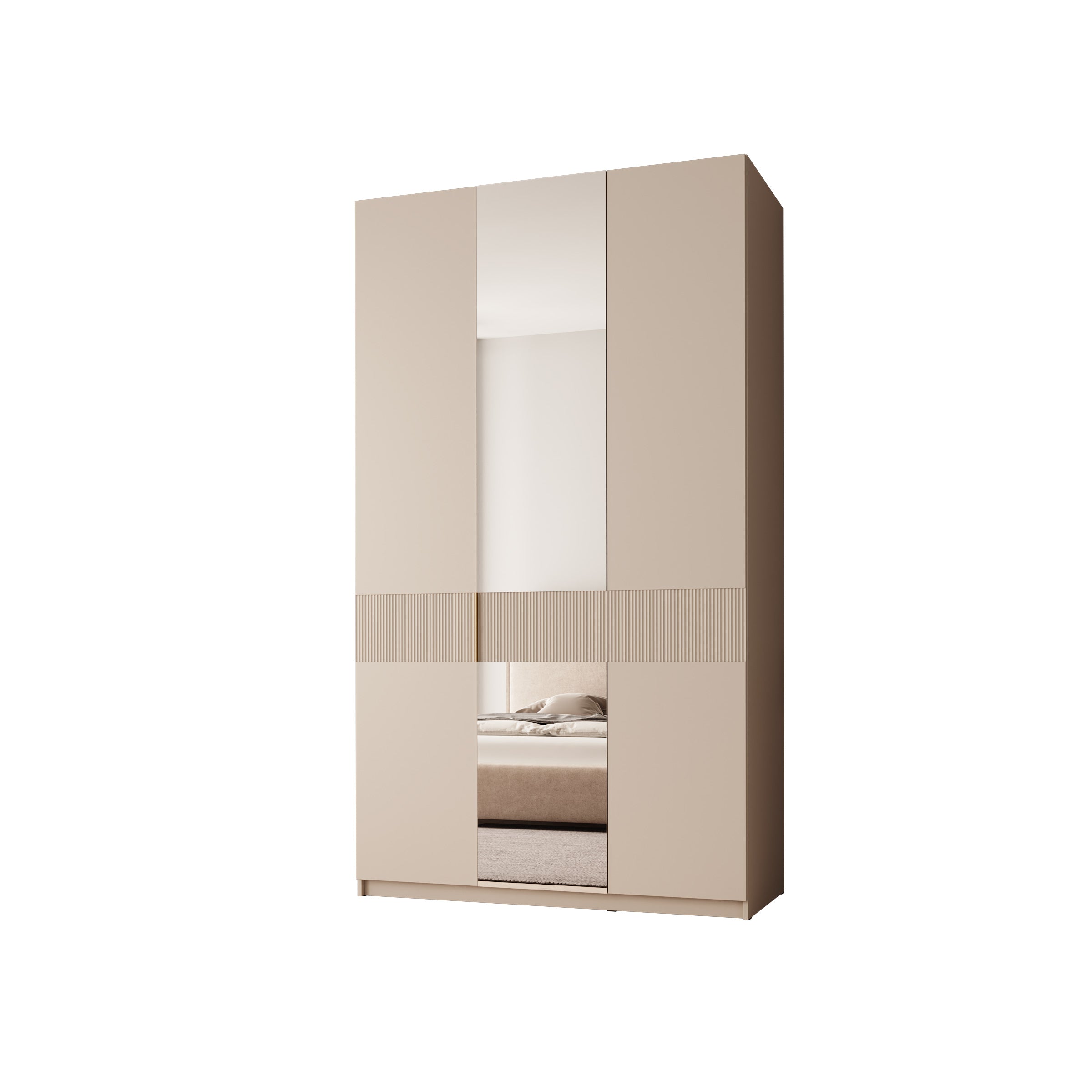 Zelvai - Kledingast 3-deurs - Beige - 135x60x237 cm