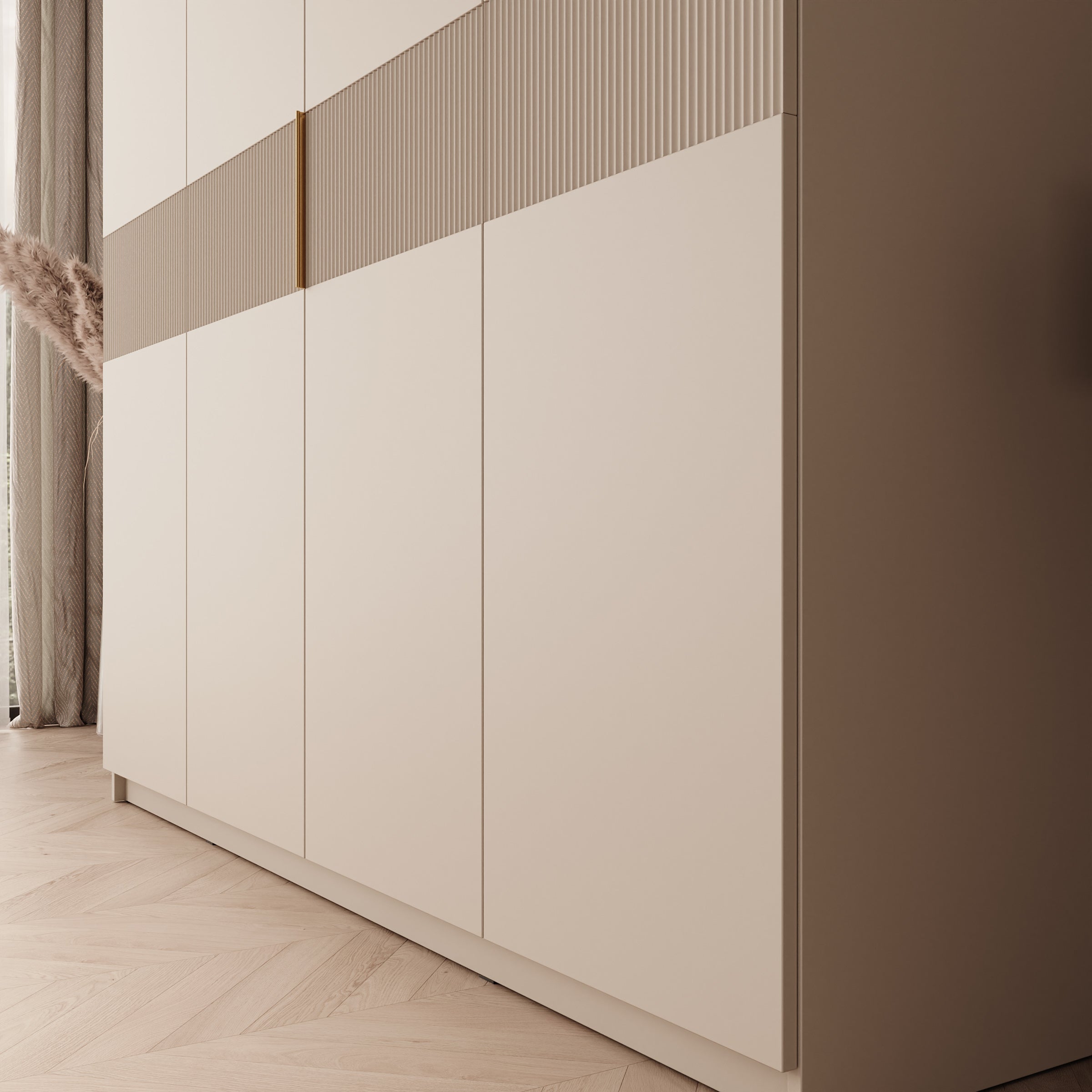 Zelvai - Kledingast 4-deurs - Beige - 180x60x237 cm