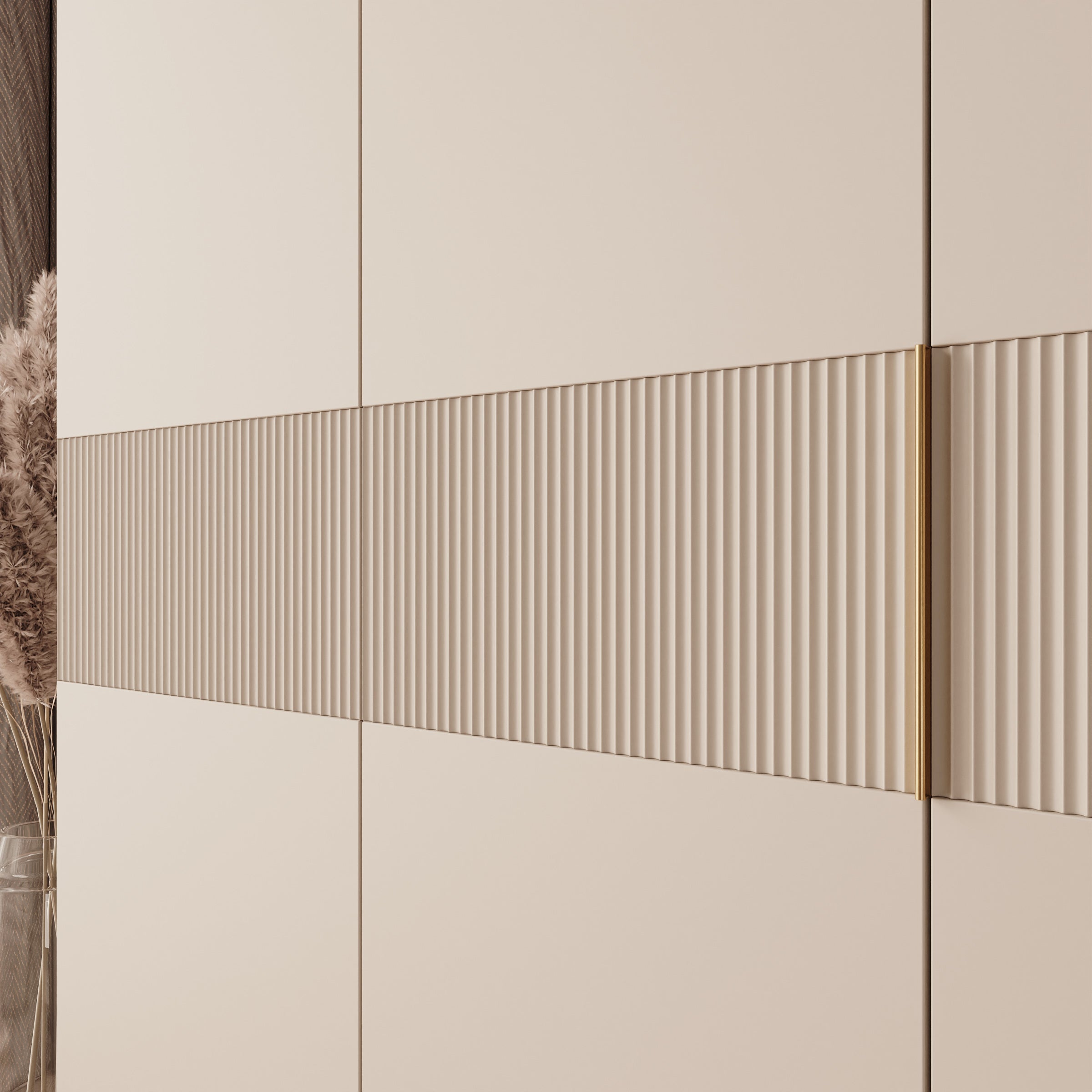 Zelvai - Kledingast 4-deurs - Beige - 180x60x237 cm