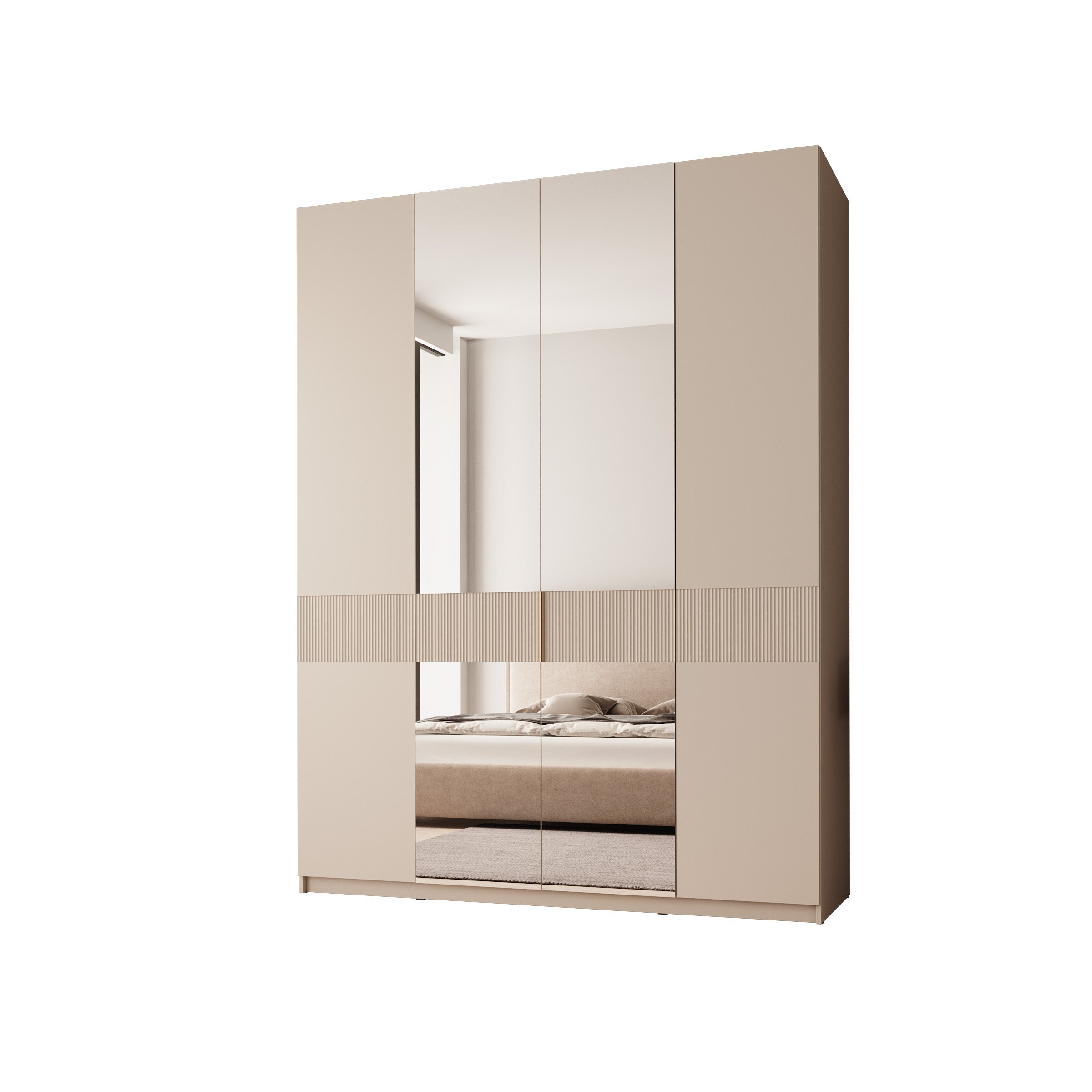 Zelvai - Kledingkast 4-deurs - Beige - 180x60x237 cm