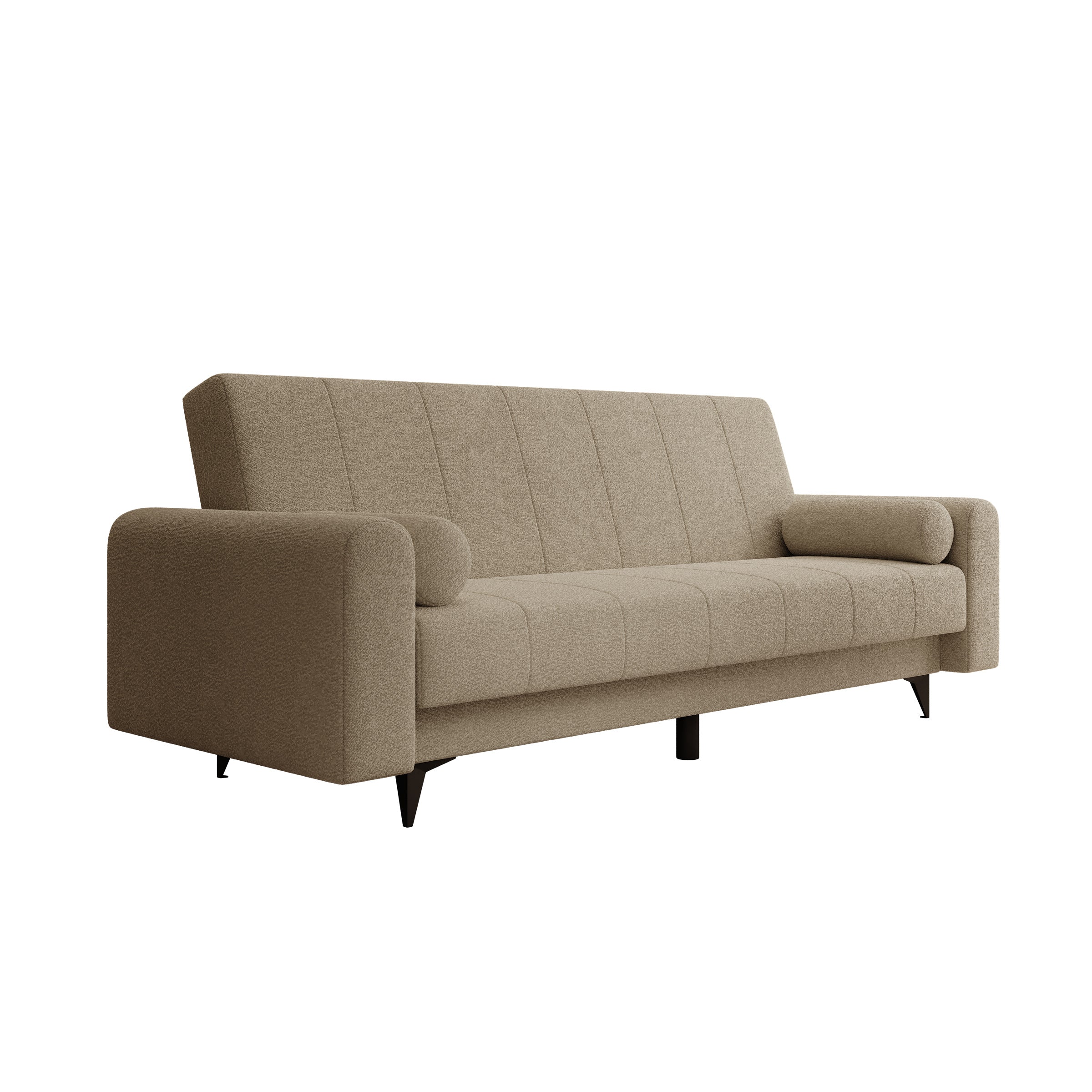 Zenzo - Slaapbank - Teddystof beige - 240x91x93 cm