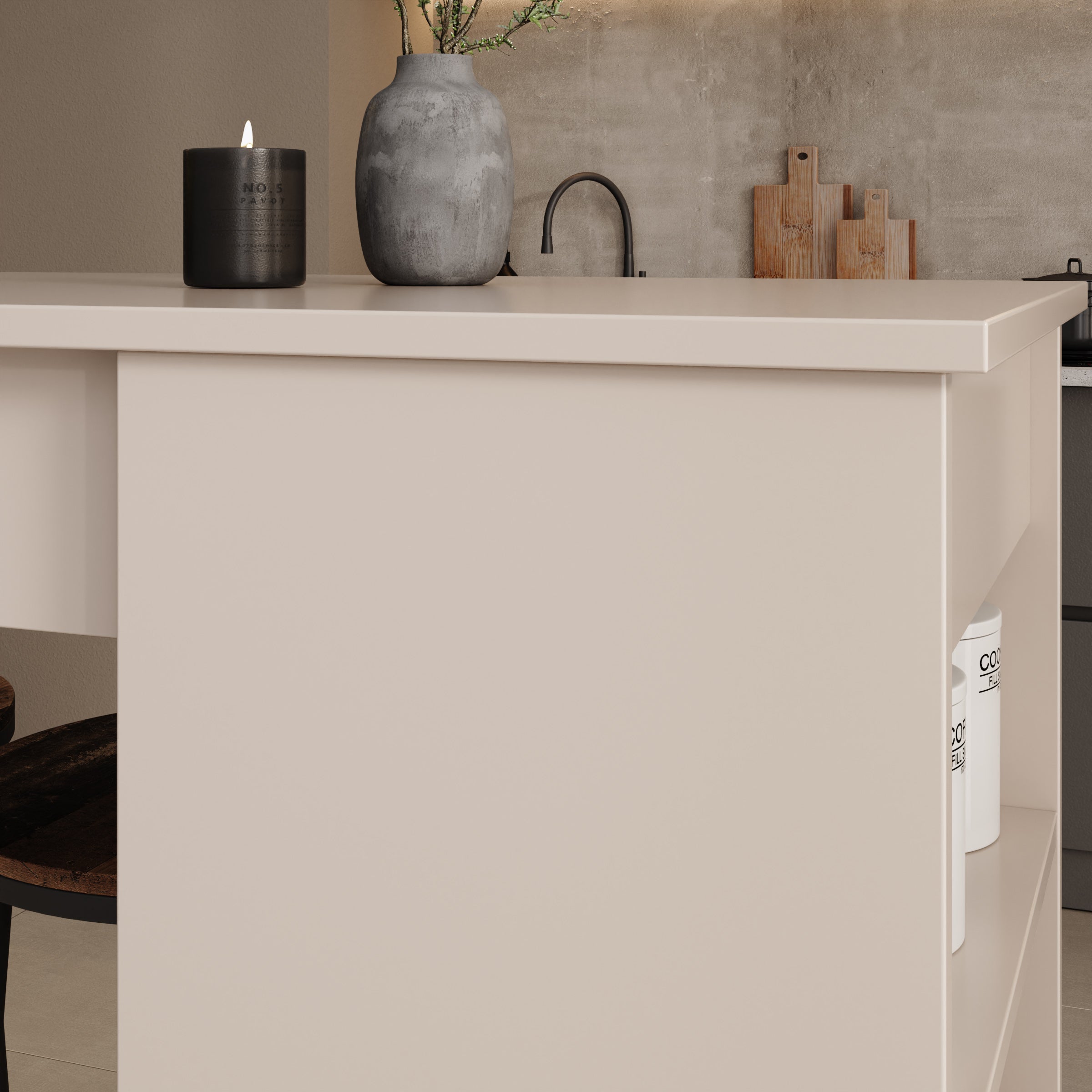 Zorevia - Bartafel - Beige - 115x50x102 cm