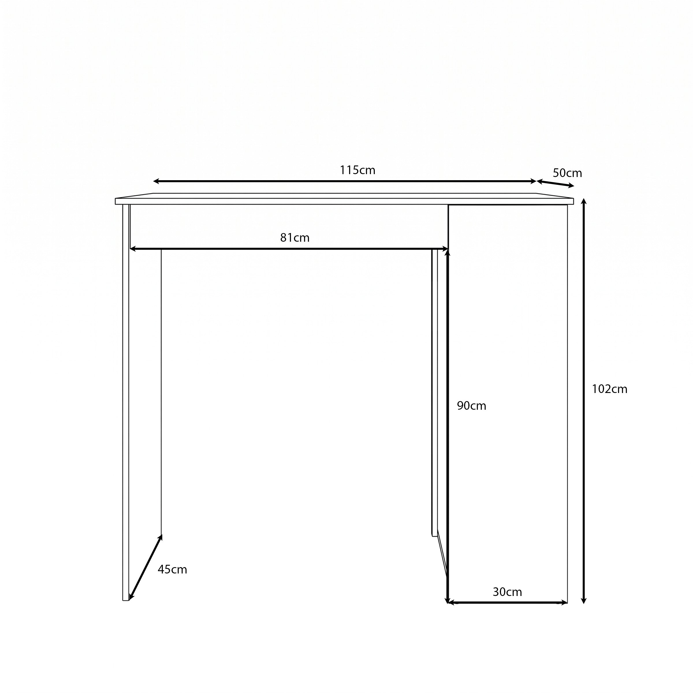 Zorevia - Bartafel - Beige - 115x50x102 cm