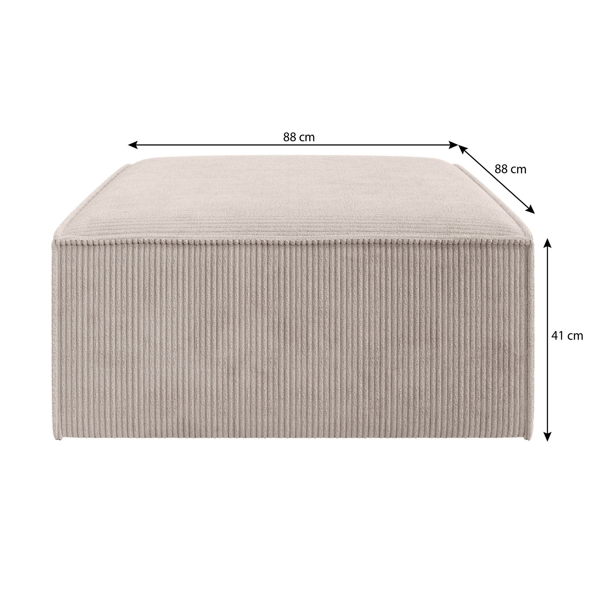 Pudsey - Hoekbank 3-zits - Ribstof beige - Universeel