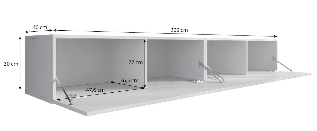 Flame - TV-Meubel - Zwart  - 200 cm