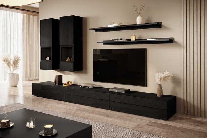 Antrix - Wandmeubel - Zwart - 270x41x26 cm