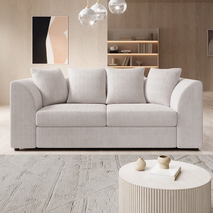 Alfort - 3-zitsbank - Ribstof beige