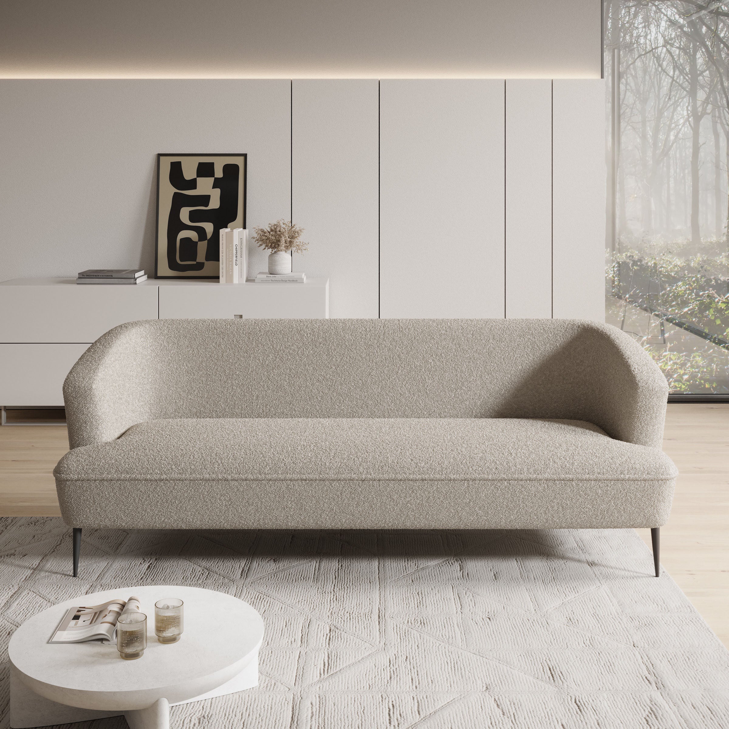 Caracas - 3-zitsbank - Teddystof beige