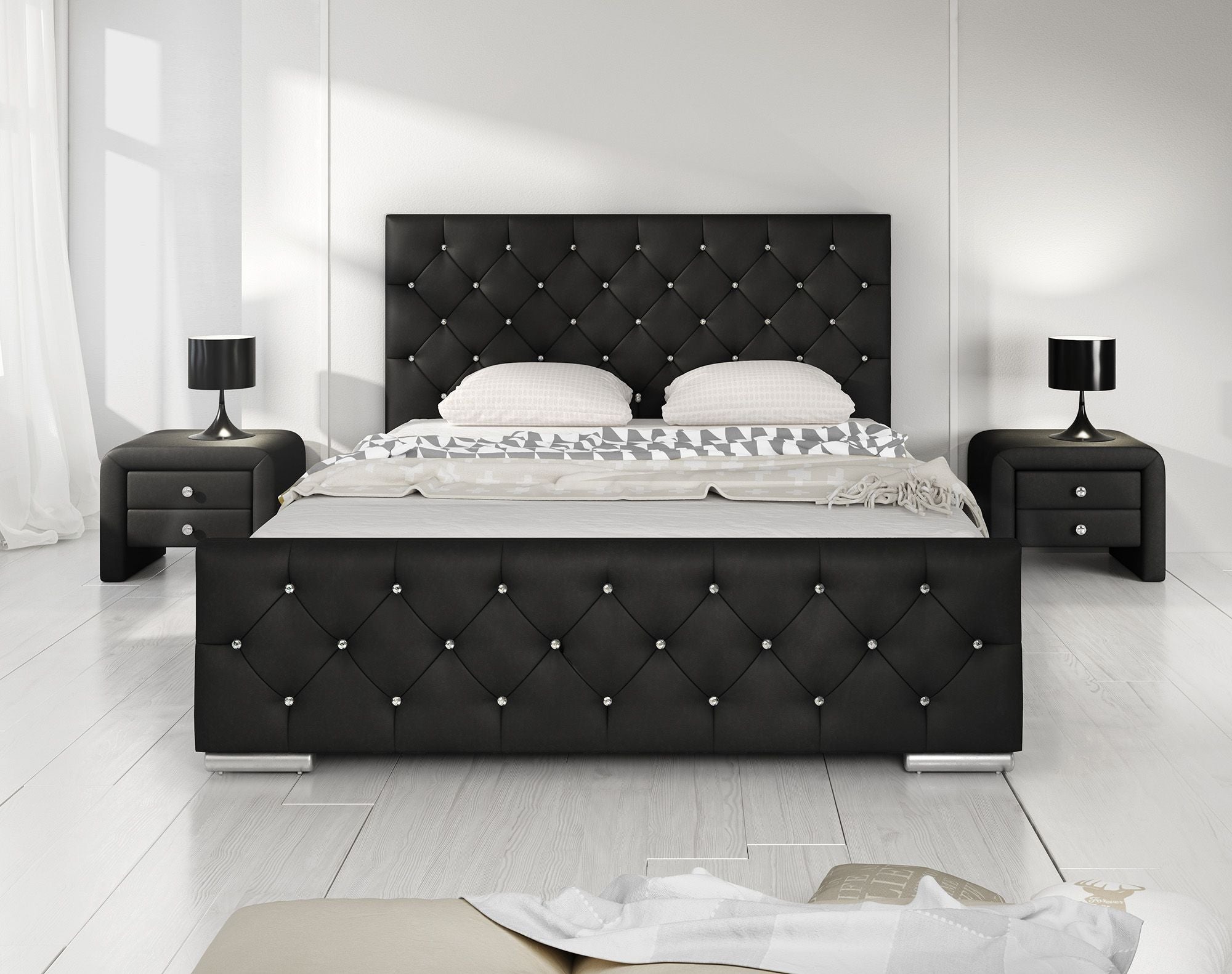 Aventura Diamond - Tweepersoonsbed - Zwart - 140x200 cm
