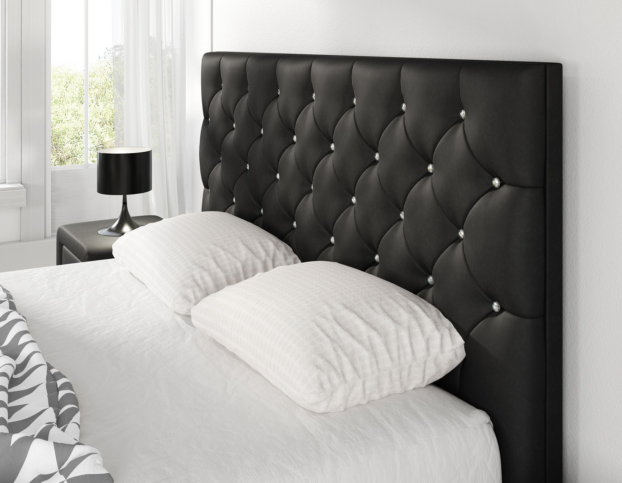 Aventura Diamond - Tweepersoonsbed - Zwart - 180x200 cm
